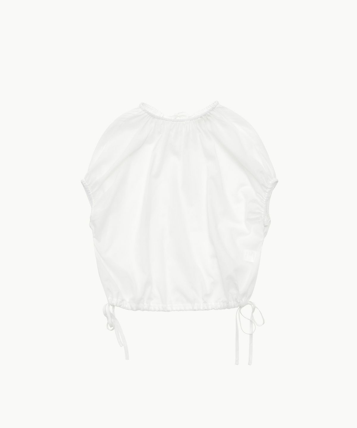 아모멘토(AMOMENTO) SHEER VOLUME SHIRRING TOP_WHITE