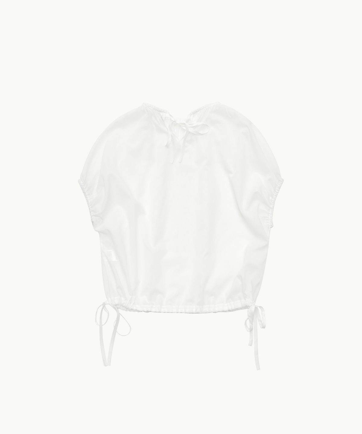 아모멘토(AMOMENTO) SHEER VOLUME SHIRRING TOP_WHITE