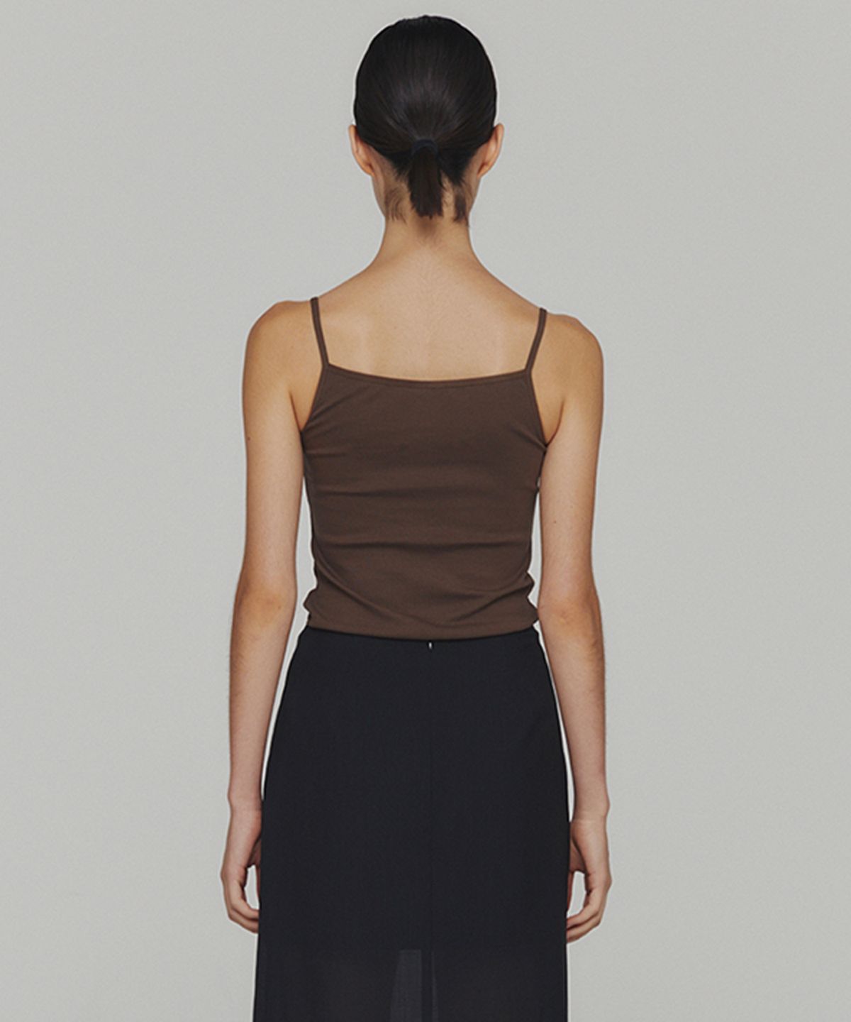 아모멘토(AMOMENTO) RIBBED SLEEVELESS TOP_BROWN