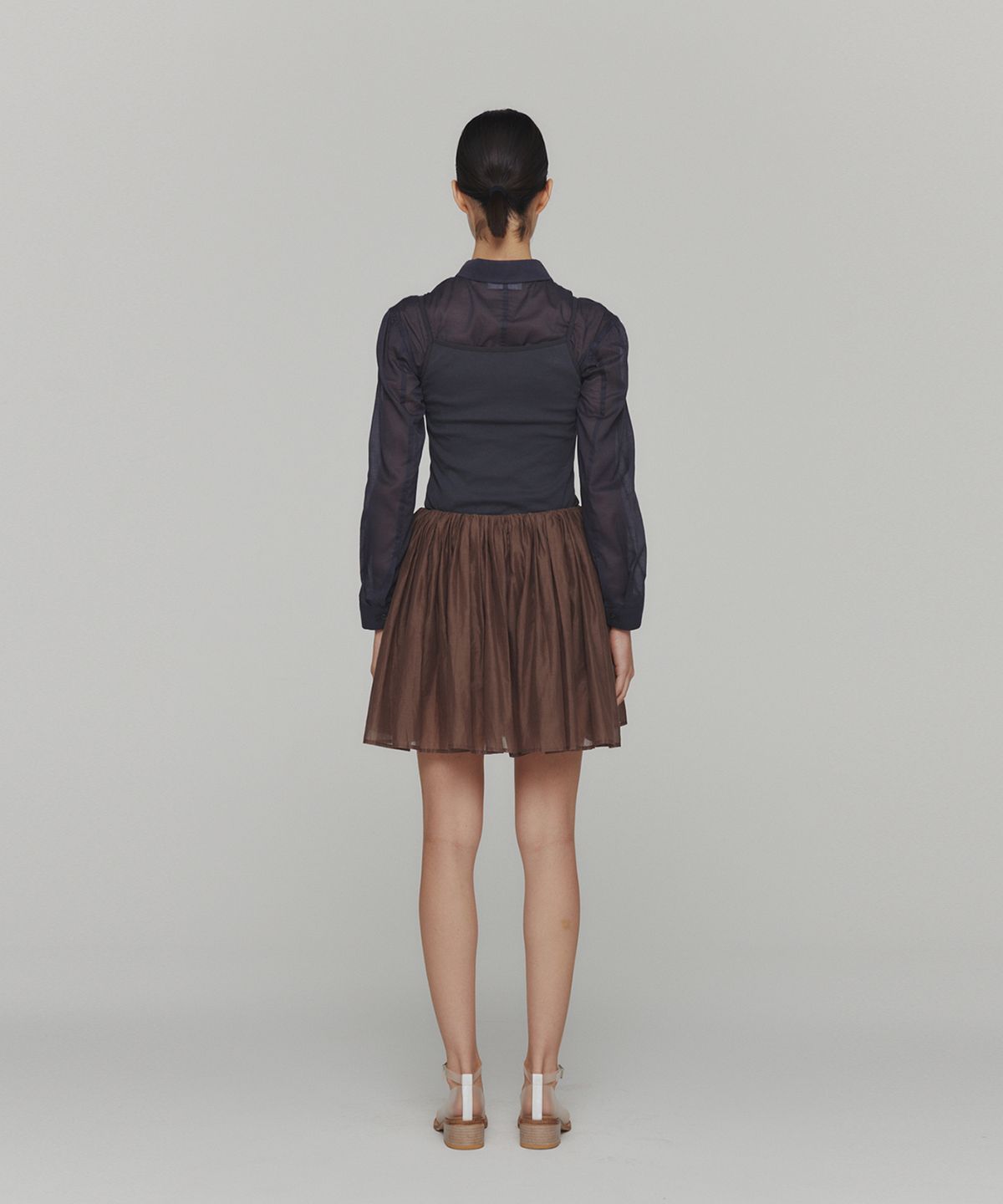 아모멘토(AMOMENTO) RIBBED SLEEVELESS TOP_CHARCOAL
