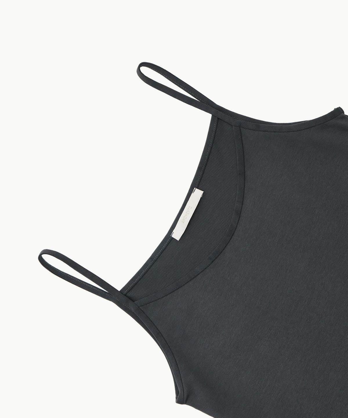 아모멘토(AMOMENTO) RIBBED SLEEVELESS TOP_CHARCOAL