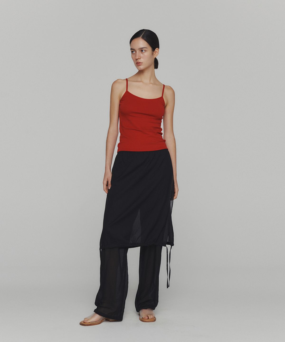 아모멘토(AMOMENTO) RIBBED SLEEVELESS TOP_RED