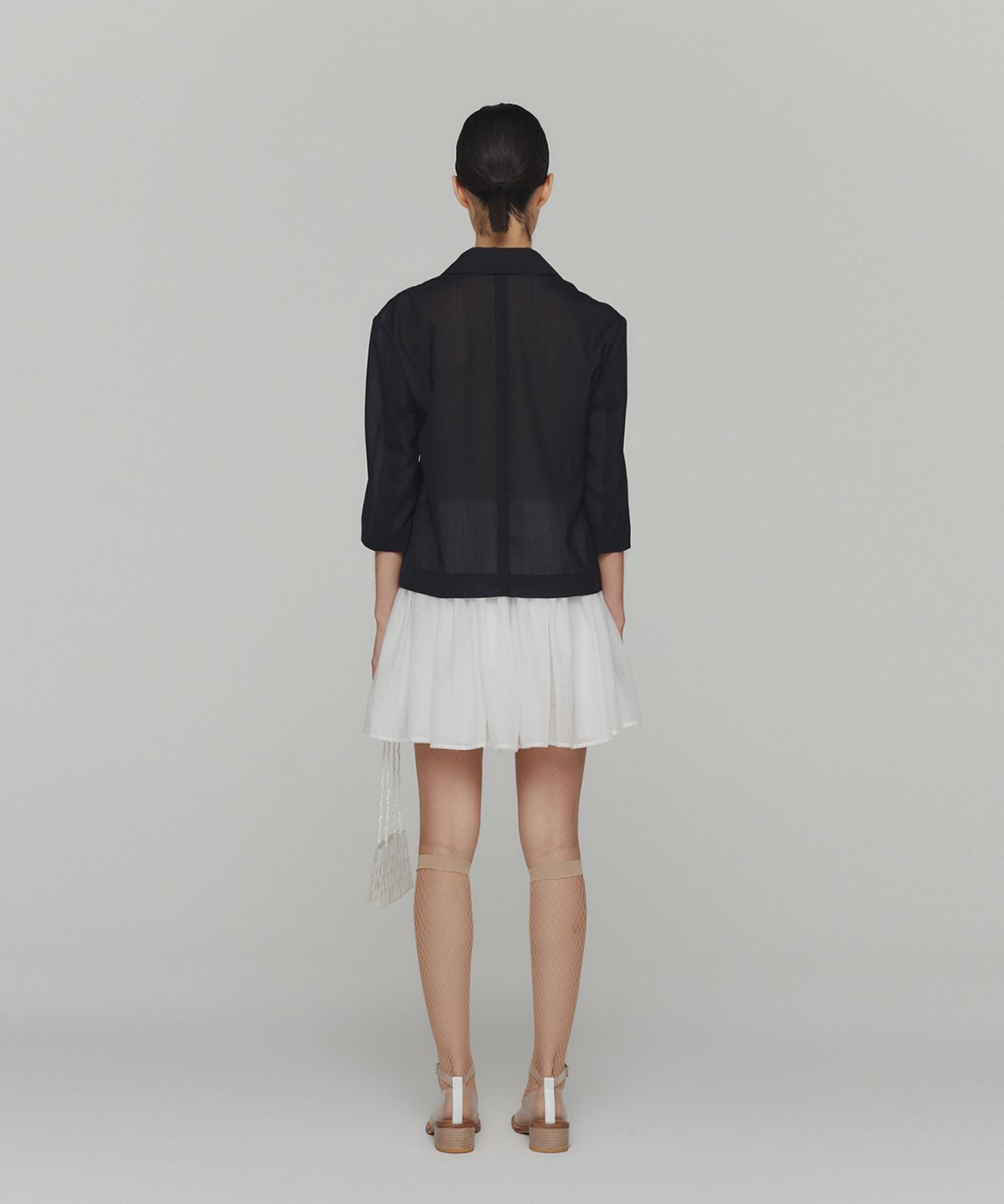 아모멘토(AMOMENTO) COTTON SHIRRING BANDING SKORTS_WHITE