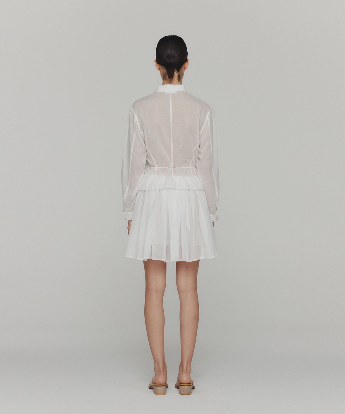 아모멘토(AMOMENTO) COTTON SHIRRING BANDING SKORTS_WHITE