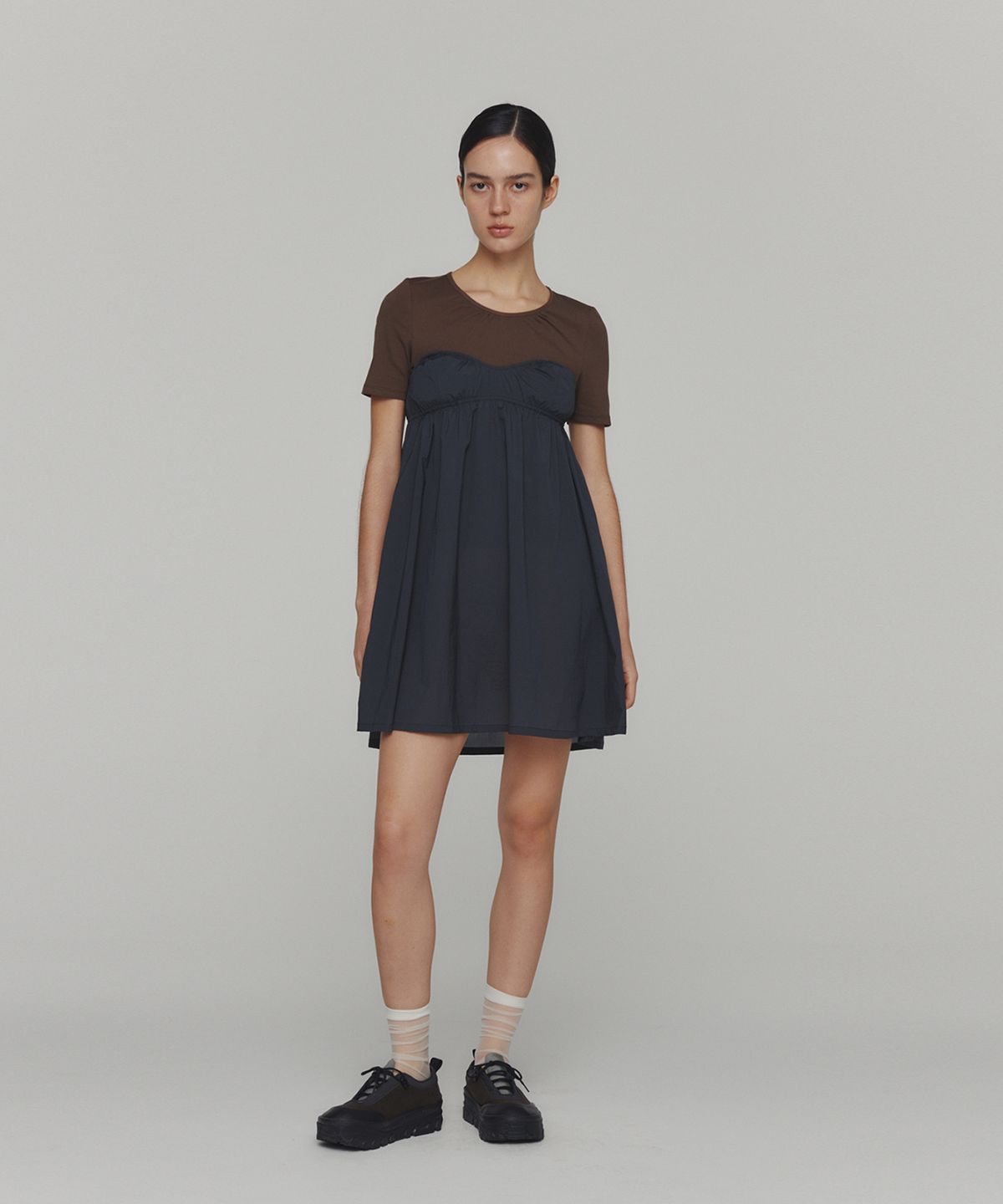 아모멘토(AMOMENTO) CORSET MINI DRESS_CHARCOAL