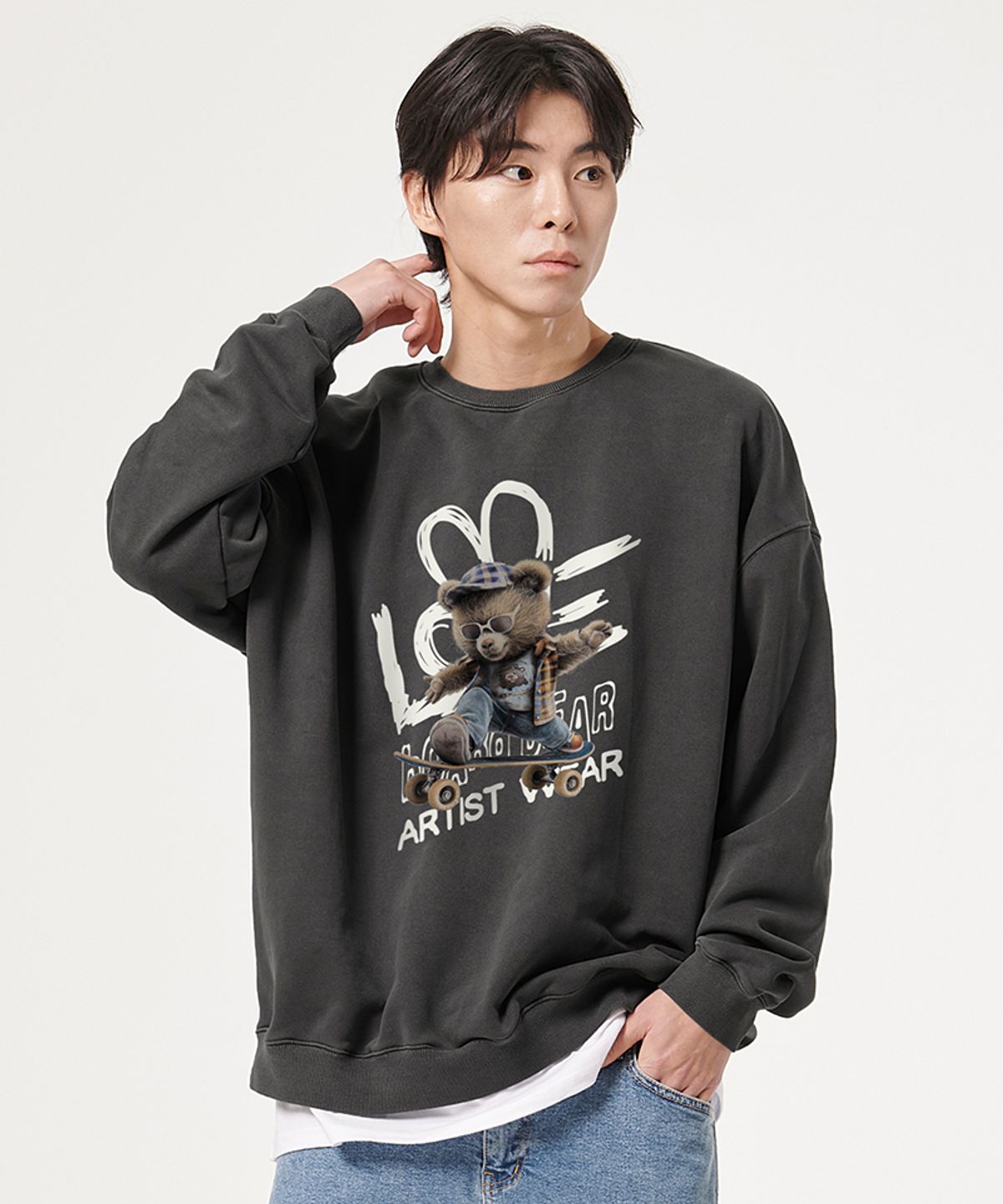 아티스트웨어(ARTISTWEAR) [ATW] 보드베어 피그먼트 맨투맨