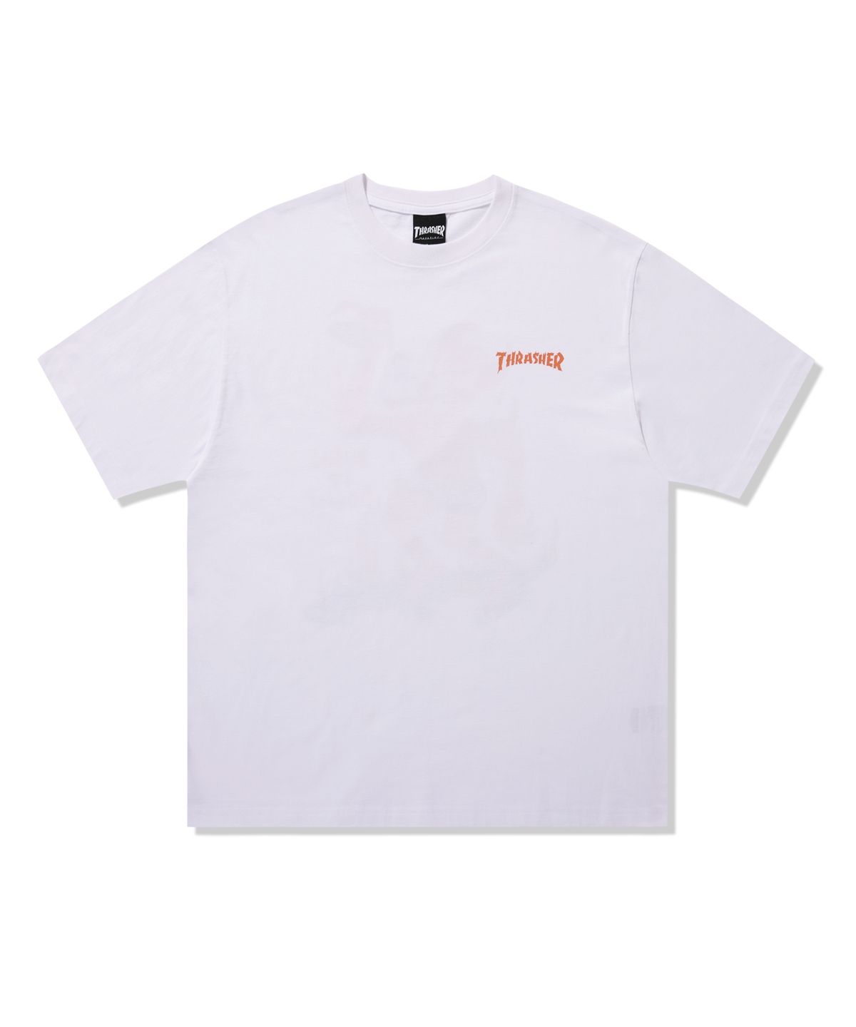 트레셔(THRASHER) 번 잇 다운 그래픽 반팔 티셔츠 화이트