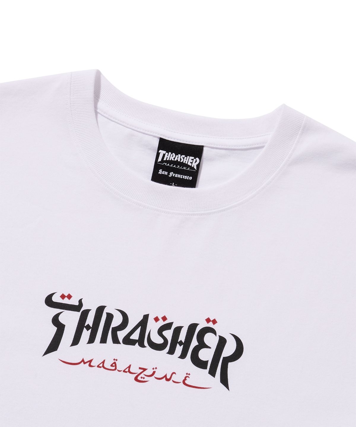 트레셔(THRASHER) 캘리그래피 로고 반팔 티셔츠 화이트