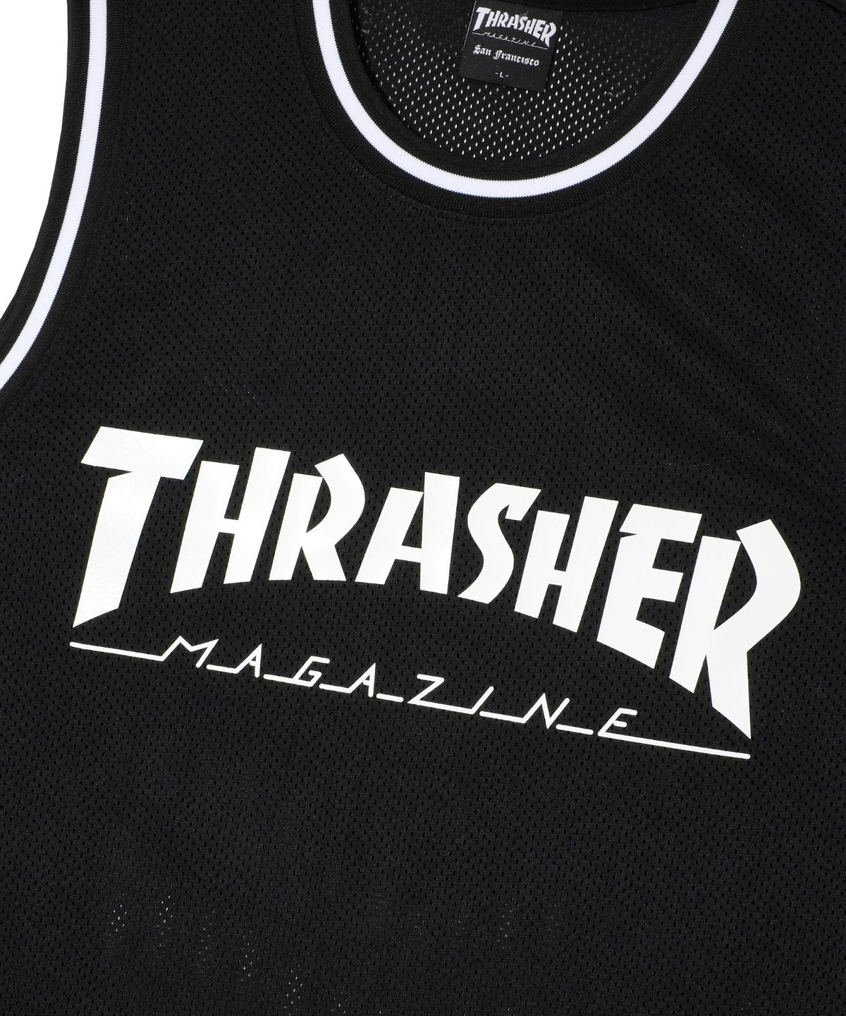 트레셔(THRASHER) 매거진 메쉬 슬리브리스 블랙