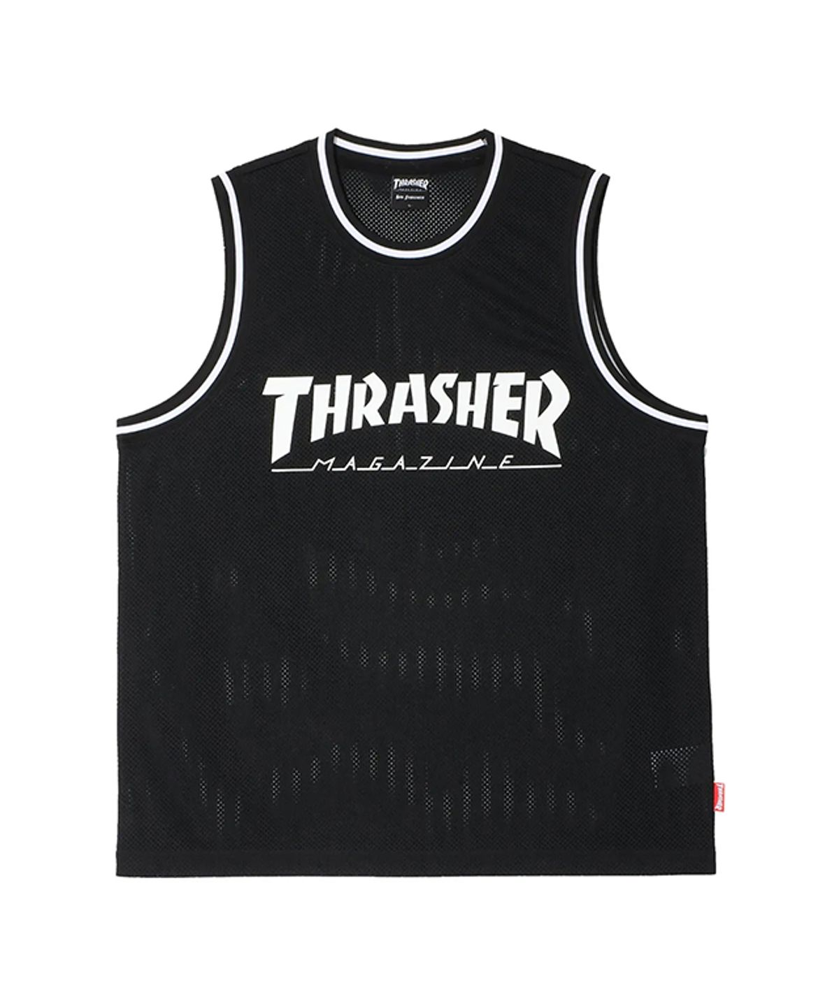 트레셔(THRASHER) 매거진 메쉬 슬리브리스 블랙