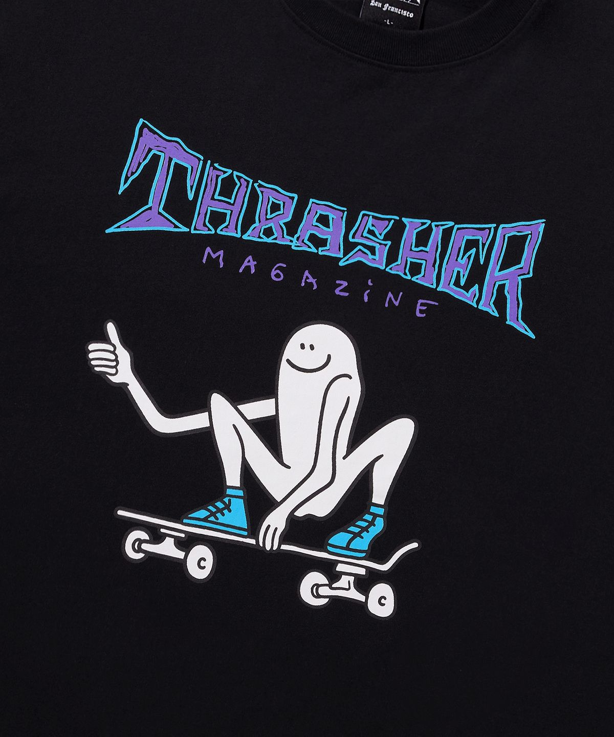 트레셔(THRASHER) 텀즈업 반팔 티셔츠 블랙