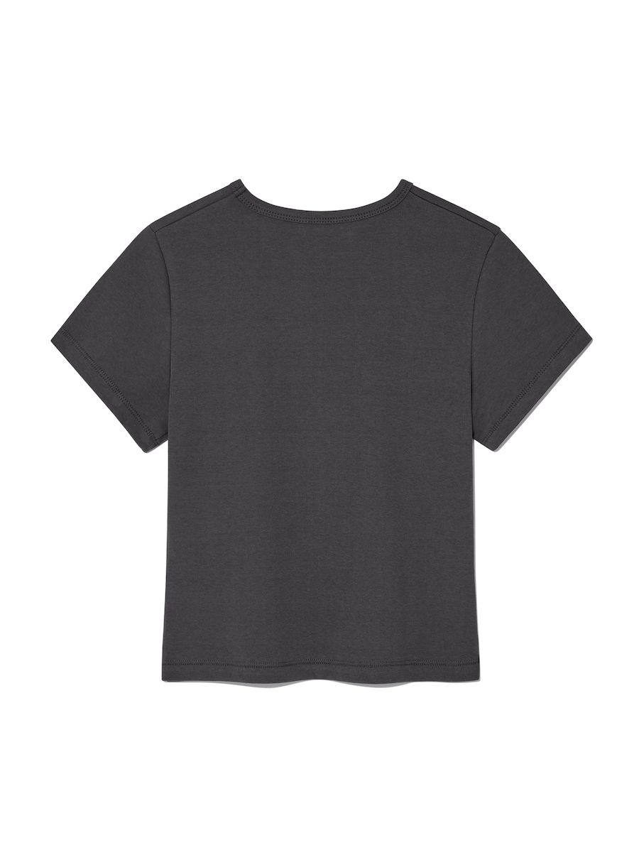 MUSINSA | GLOWNY G BABY TEE (CHARCOAL)