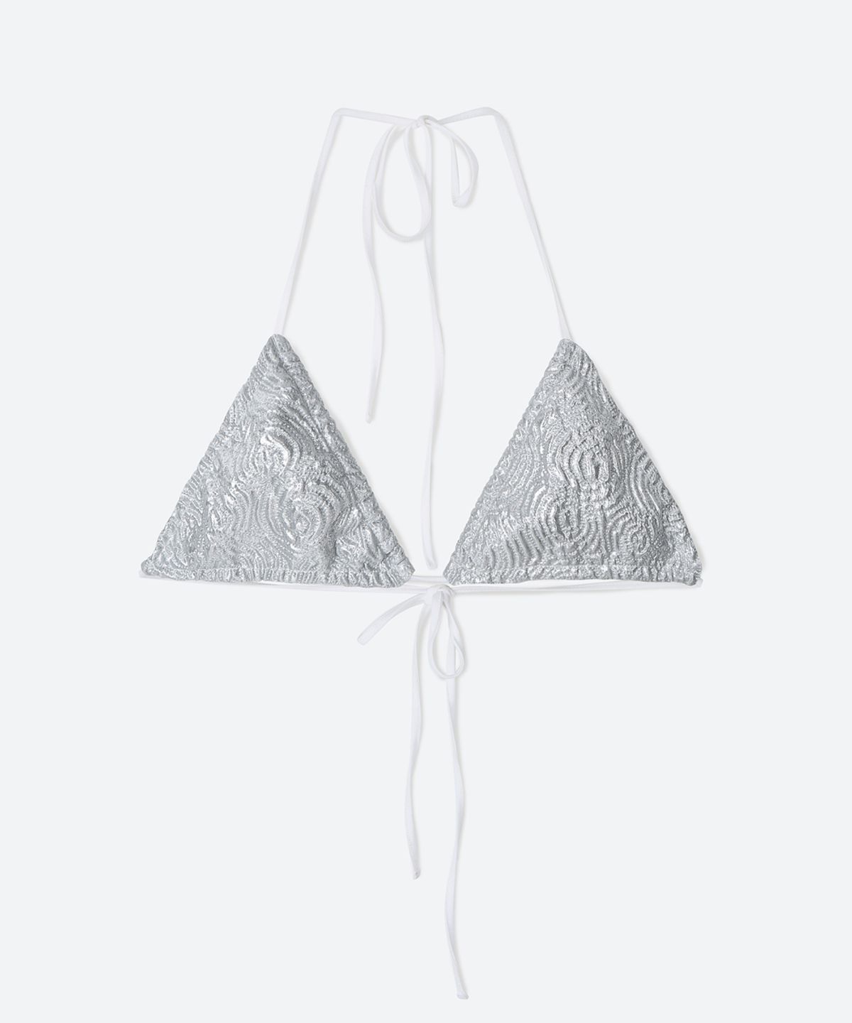 문선(MOONSUN) Flor Metallic Bra / Silver Flower