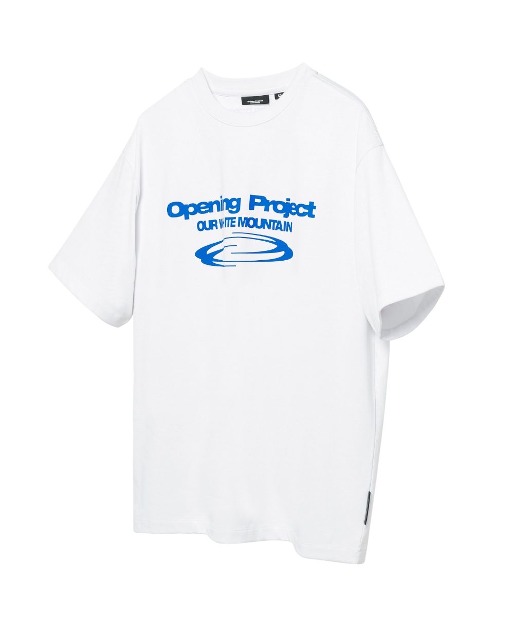 MUSINSA | OPENING PROJECT Identity T Shirt - White/Blue