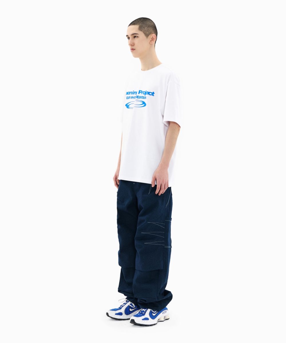 MUSINSA | OPENING PROJECT Identity T Shirt - White/Blue