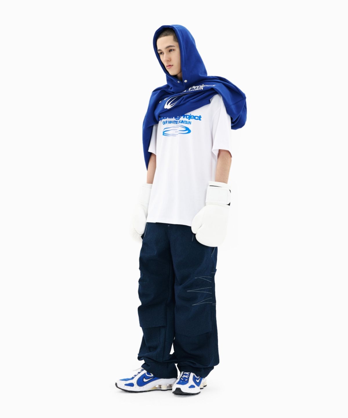 오프닝프로젝트(OPENING PROJECT) Identity T Shirt - White/Blue