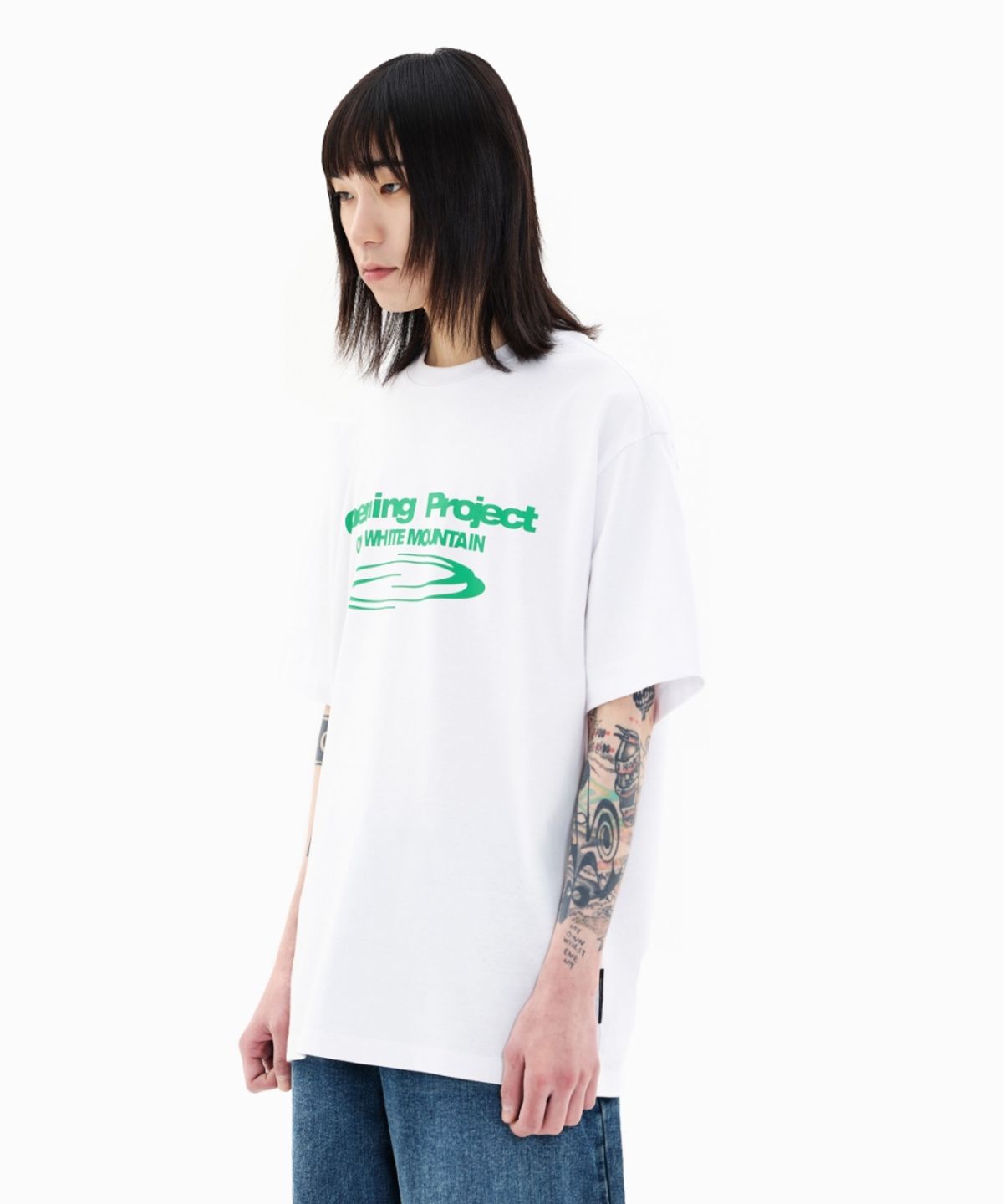 오프닝프로젝트(OPENING PROJECT) Identity T Shirt - White/Green