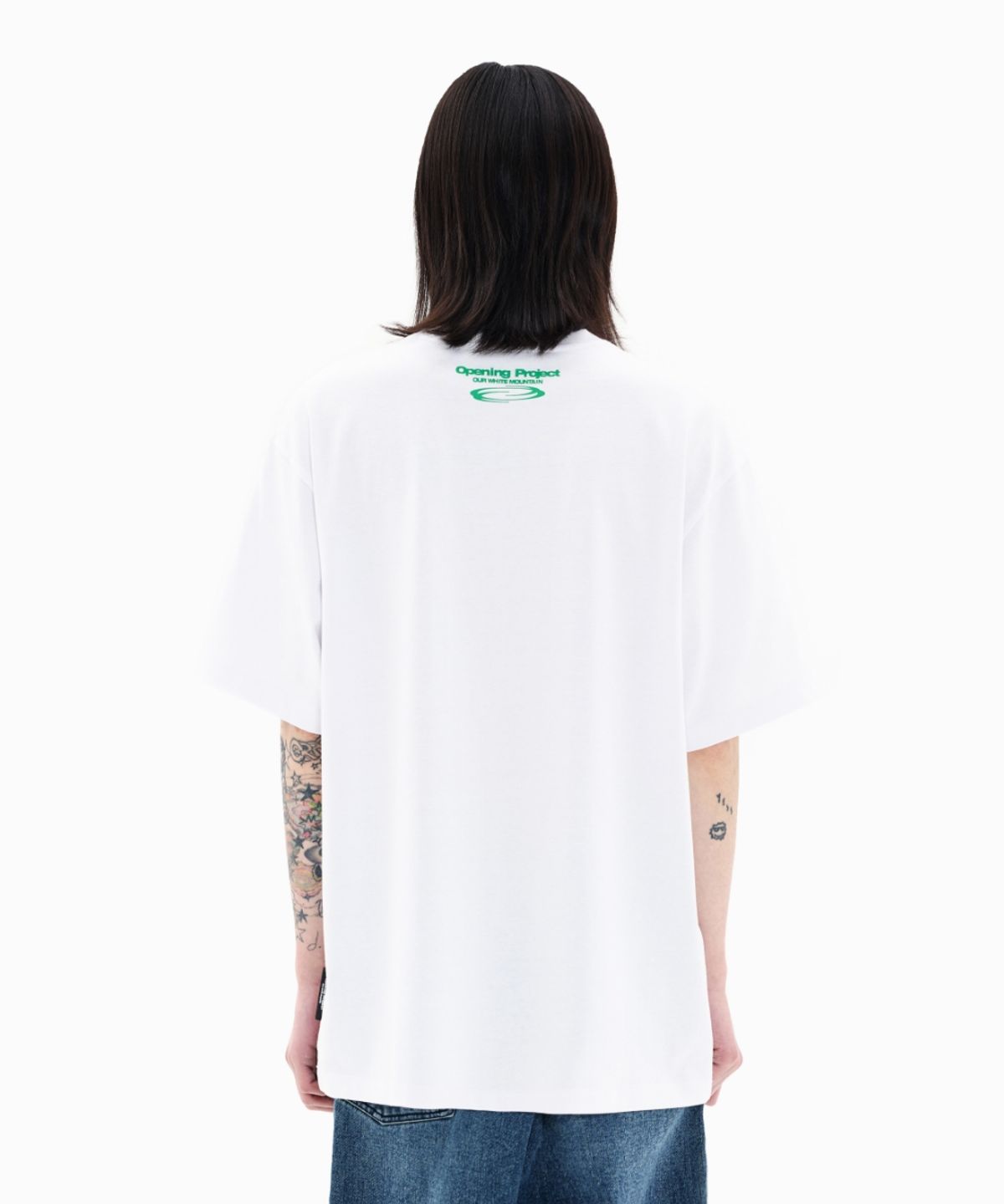 오프닝프로젝트(OPENING PROJECT) Identity T Shirt - White/Green