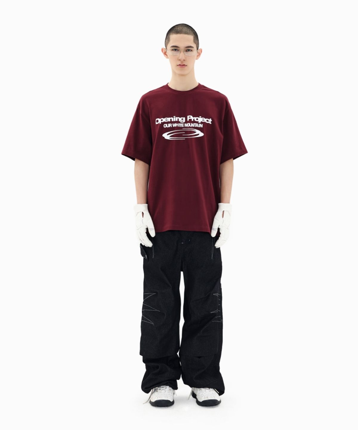 오프닝프로젝트(OPENING PROJECT) Identity T Shirt - Burgundy