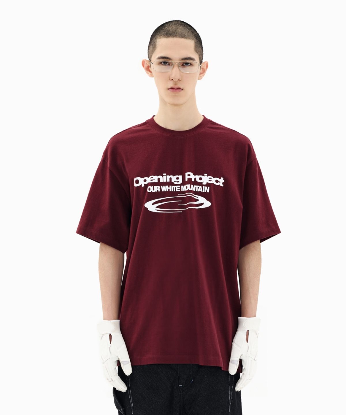 오프닝프로젝트(OPENING PROJECT) Identity T Shirt - Burgundy