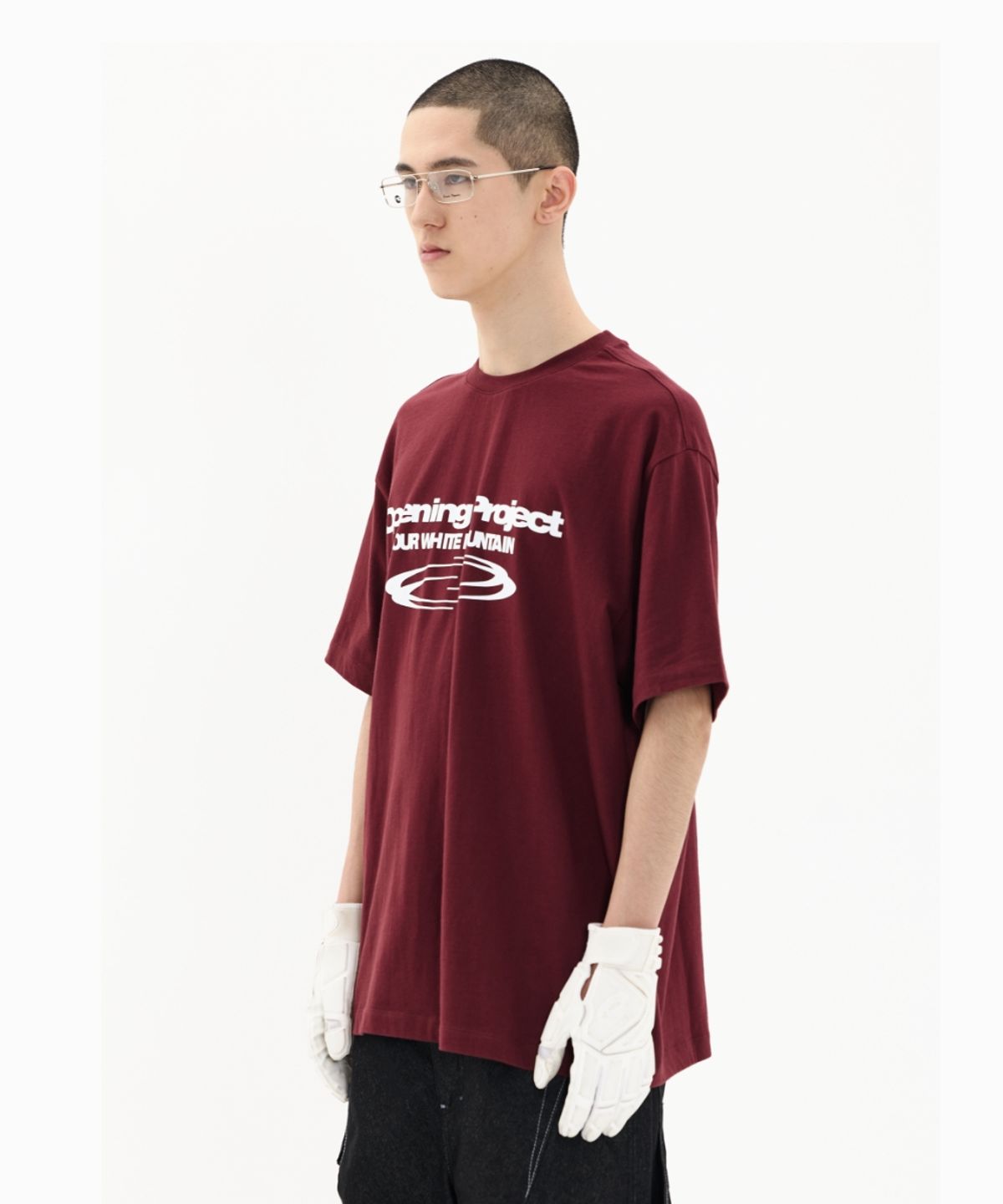 오프닝프로젝트(OPENING PROJECT) Identity T Shirt - Burgundy