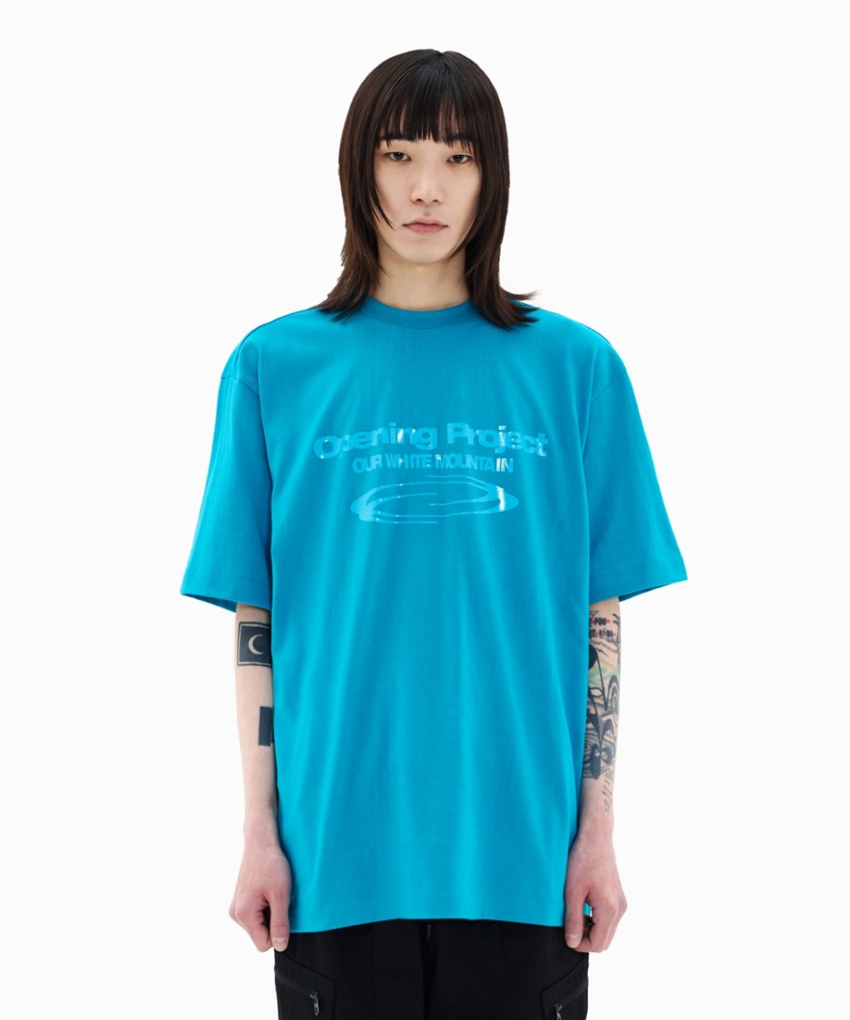 오프닝프로젝트(OPENING PROJECT) Identity T Shirt - Aqua