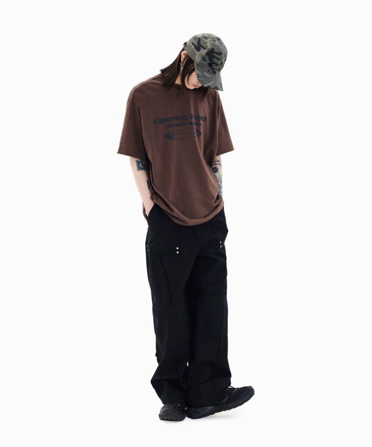 오프닝프로젝트(OPENING PROJECT) Identity T Shirt - Dark Brown
