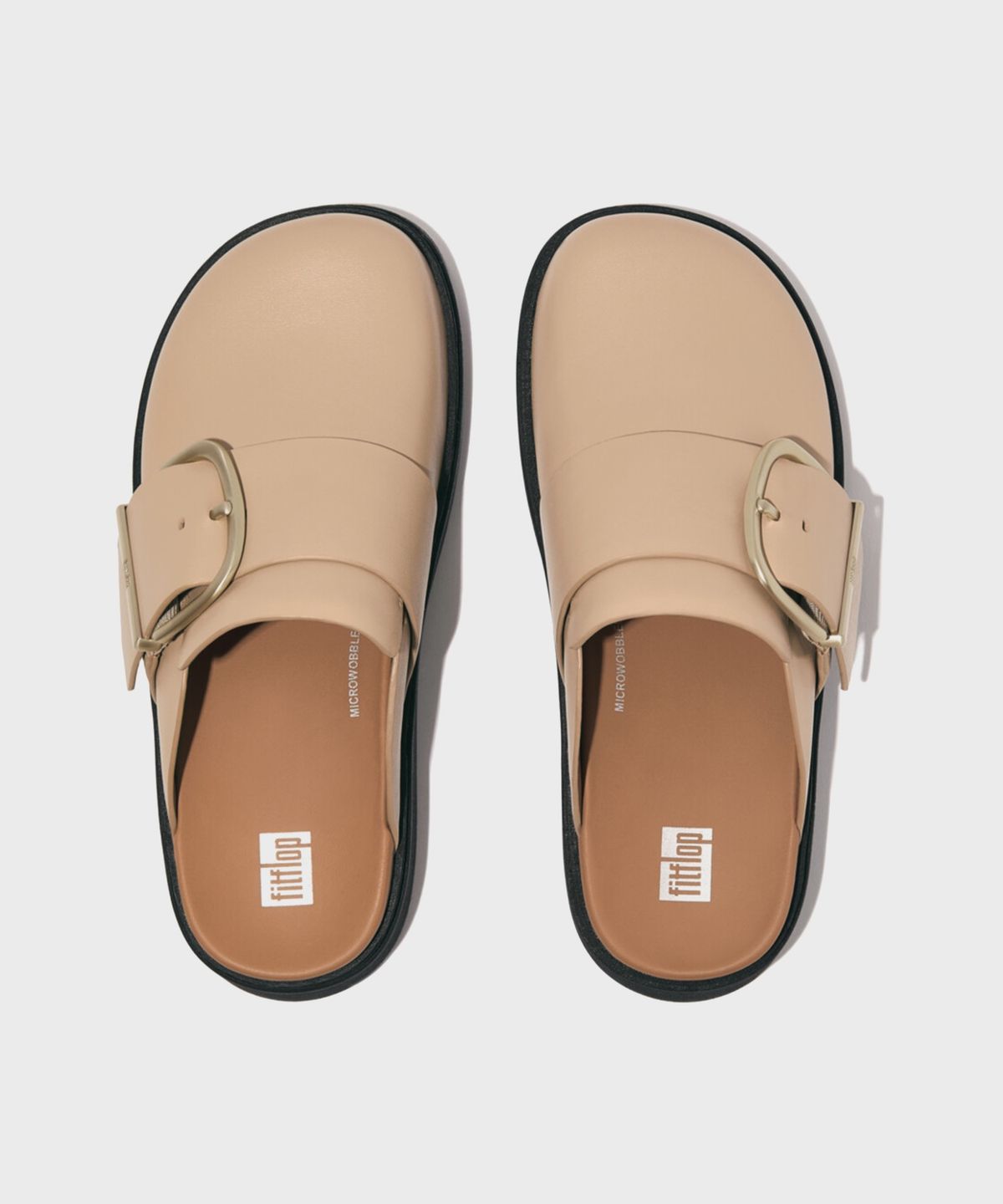 핏플랍(FITFLOP) 젠-FF 맥시 버클 뮬 클로그 슬리퍼 Latte Beige