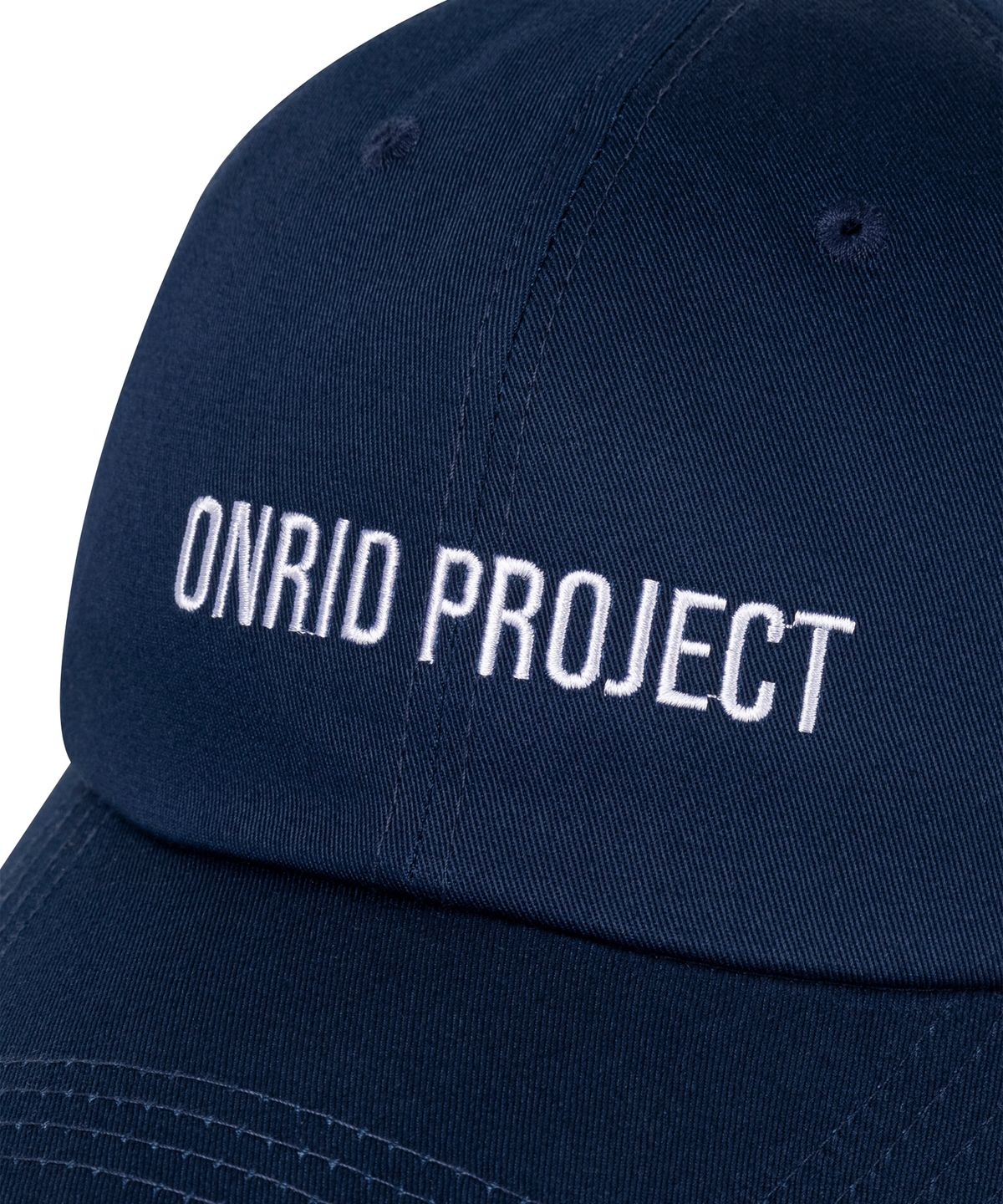 온리드프로젝트(ONRIDPROJECT) 에센셜 로고 볼캡 - 네이비