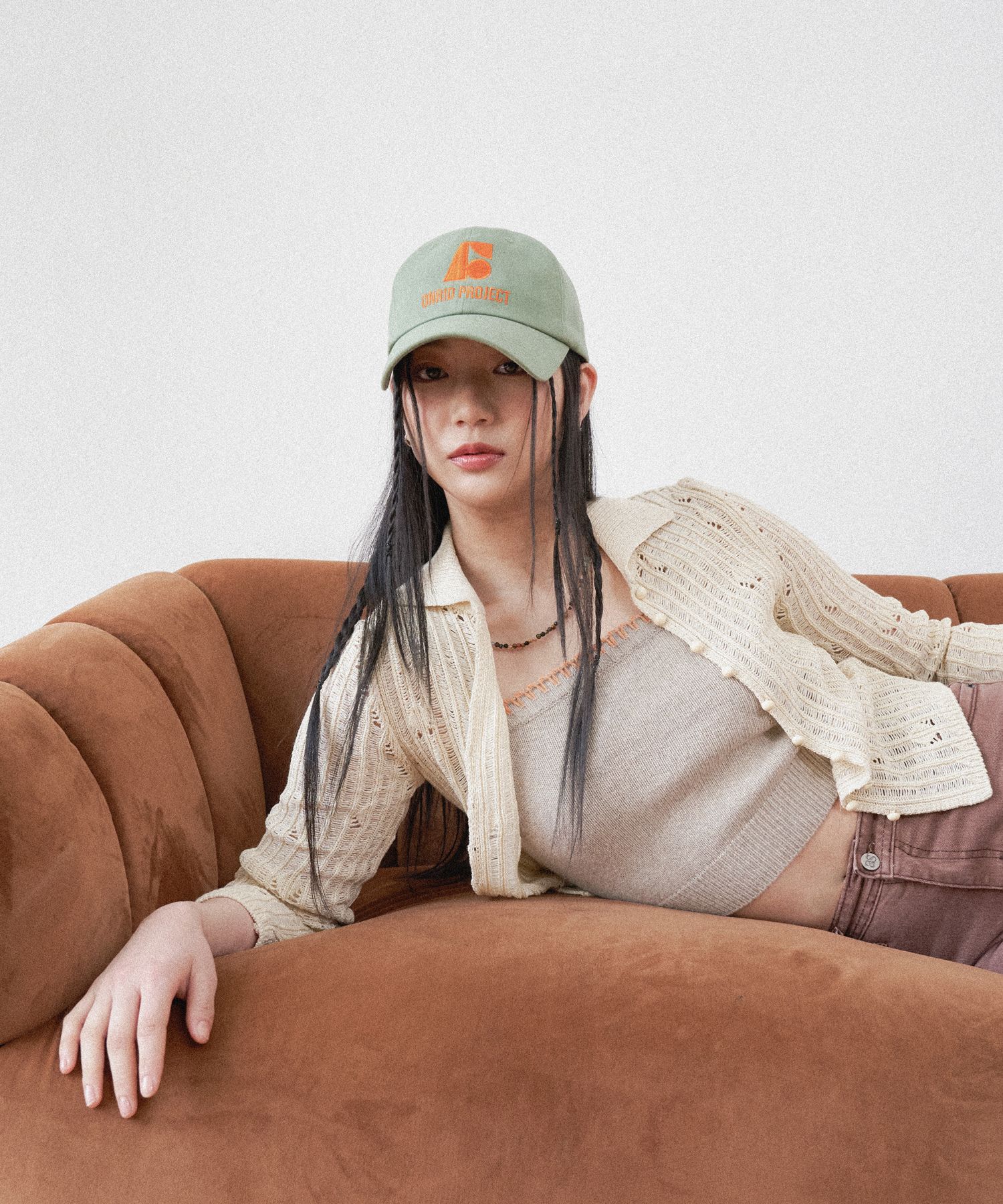 キャップ [ONRIDPROJECT]Essential Symbol Ball Cap (7 colors) MUSINSA | ONRIDPROJECT Essential Symbol Ball Cap - Green Orange