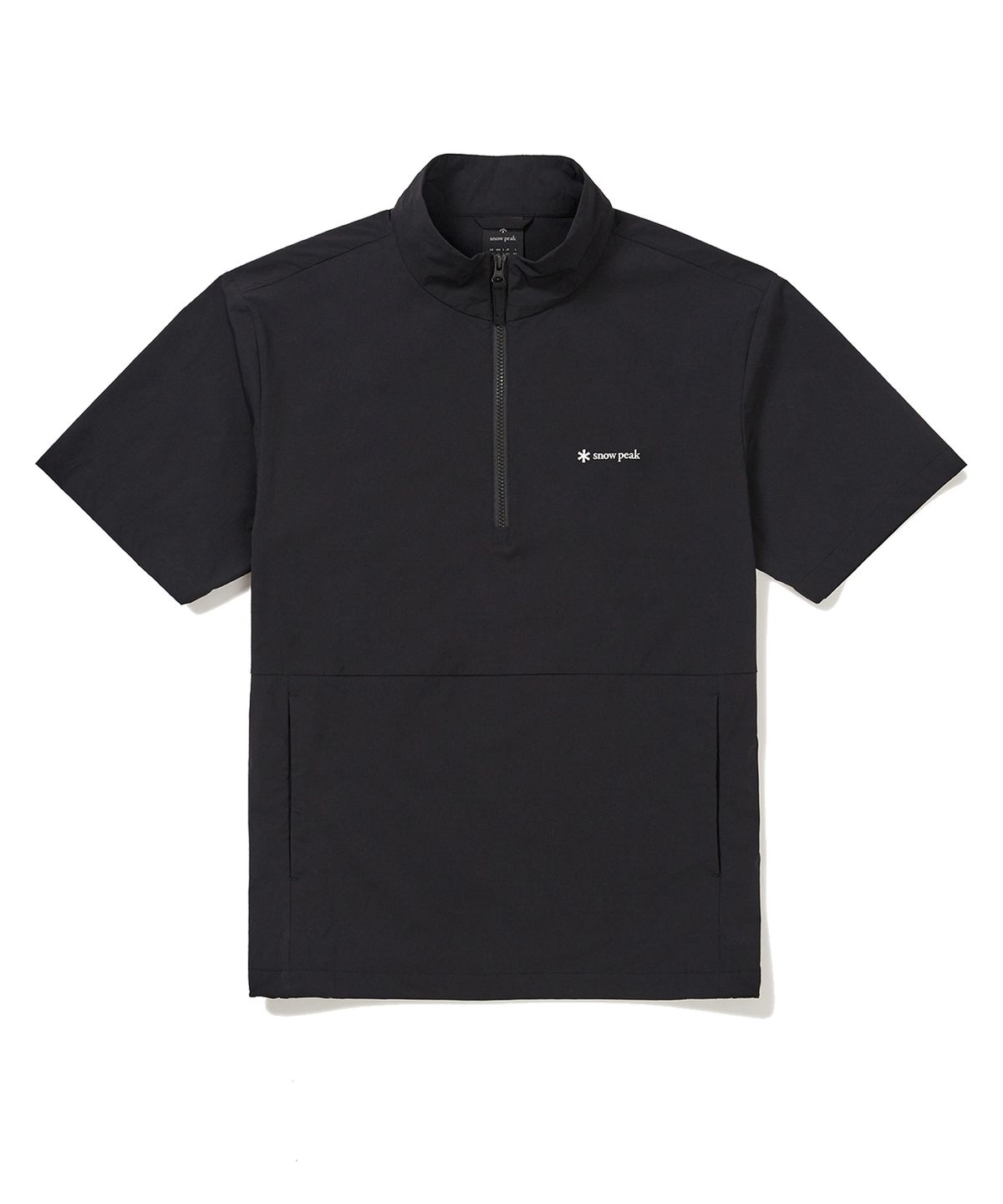 스노우피크 어패럴(SNOWPEAK APPAREL) 씬테크 우븐 스탠드넥 반팔 아노락 Black (S24MMSAN34)