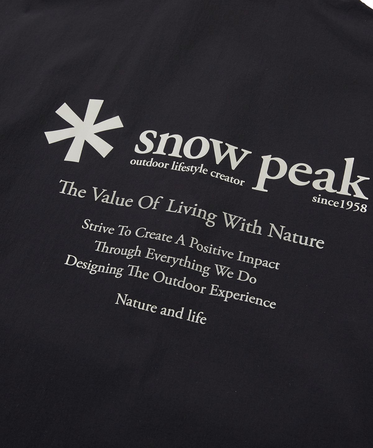 스노우피크 어패럴(SNOWPEAK APPAREL) 씬테크 우븐 스탠드넥 반팔 아노락 Black (S24MMSAN34)