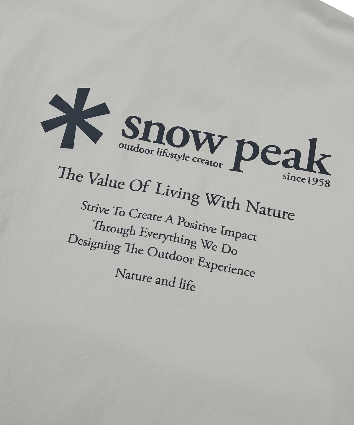스노우피크 어패럴(SNOWPEAK APPAREL) 씬테크 우븐 스탠드넥 반팔 아노락 Light Gray (S24MMSAN34)