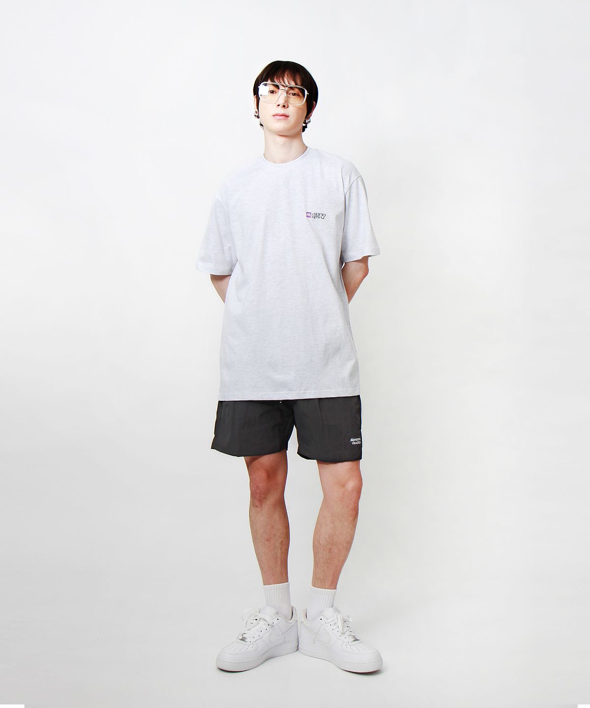 앱놀머씽(ABNORMALTHING) 심볼릭 미니 오버핏 티셔츠 라이트 그레이 (SYMBOLIC MINI T-SHIRT LIGHT GREY)