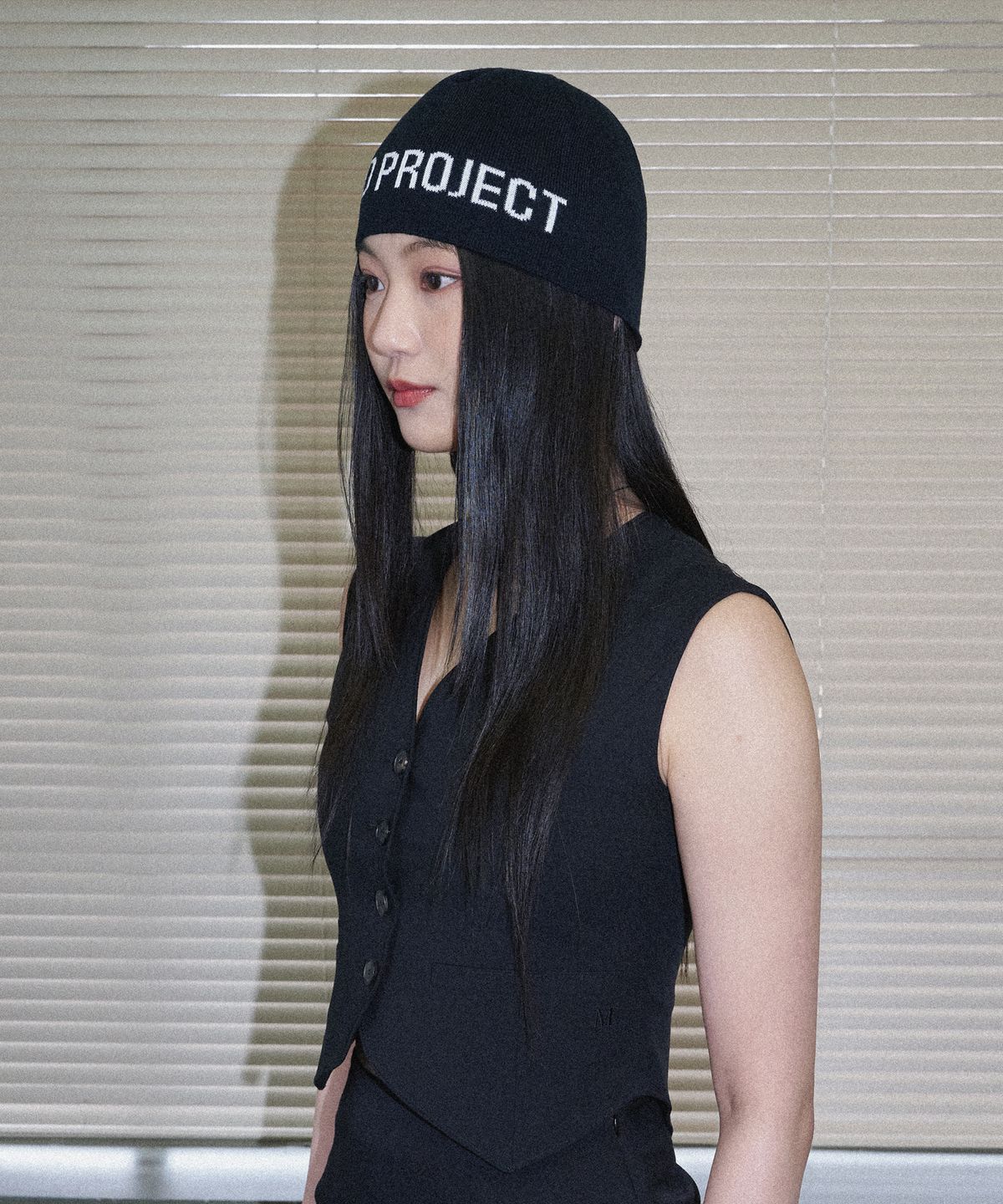 온리드프로젝트(ONRIDPROJECT) 에센셜 로고 비니 - 블랙