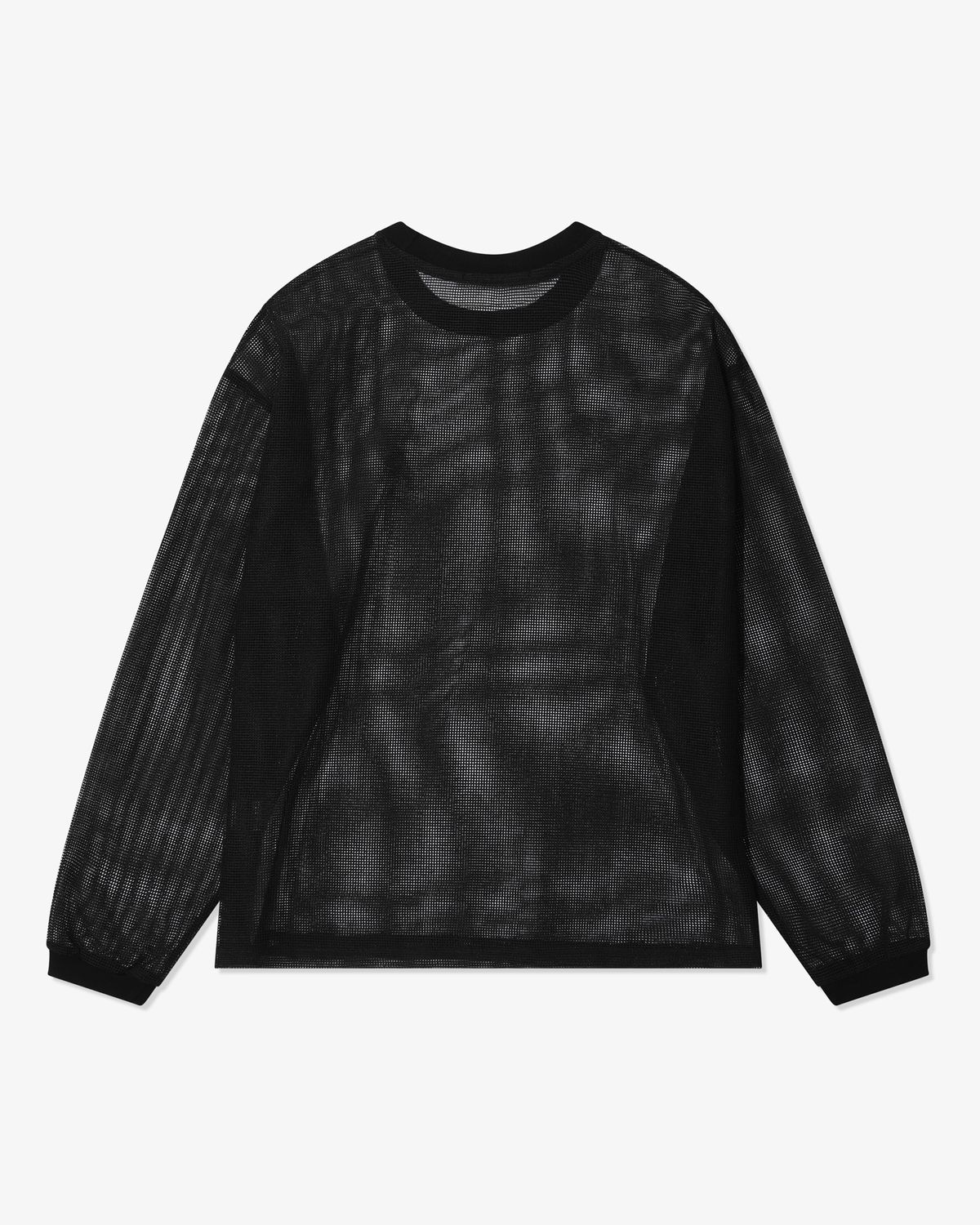 포즈넘버에잇(POSE NUMBER EIGHT) MESH LONG SLEEVE CREW (BLACK)