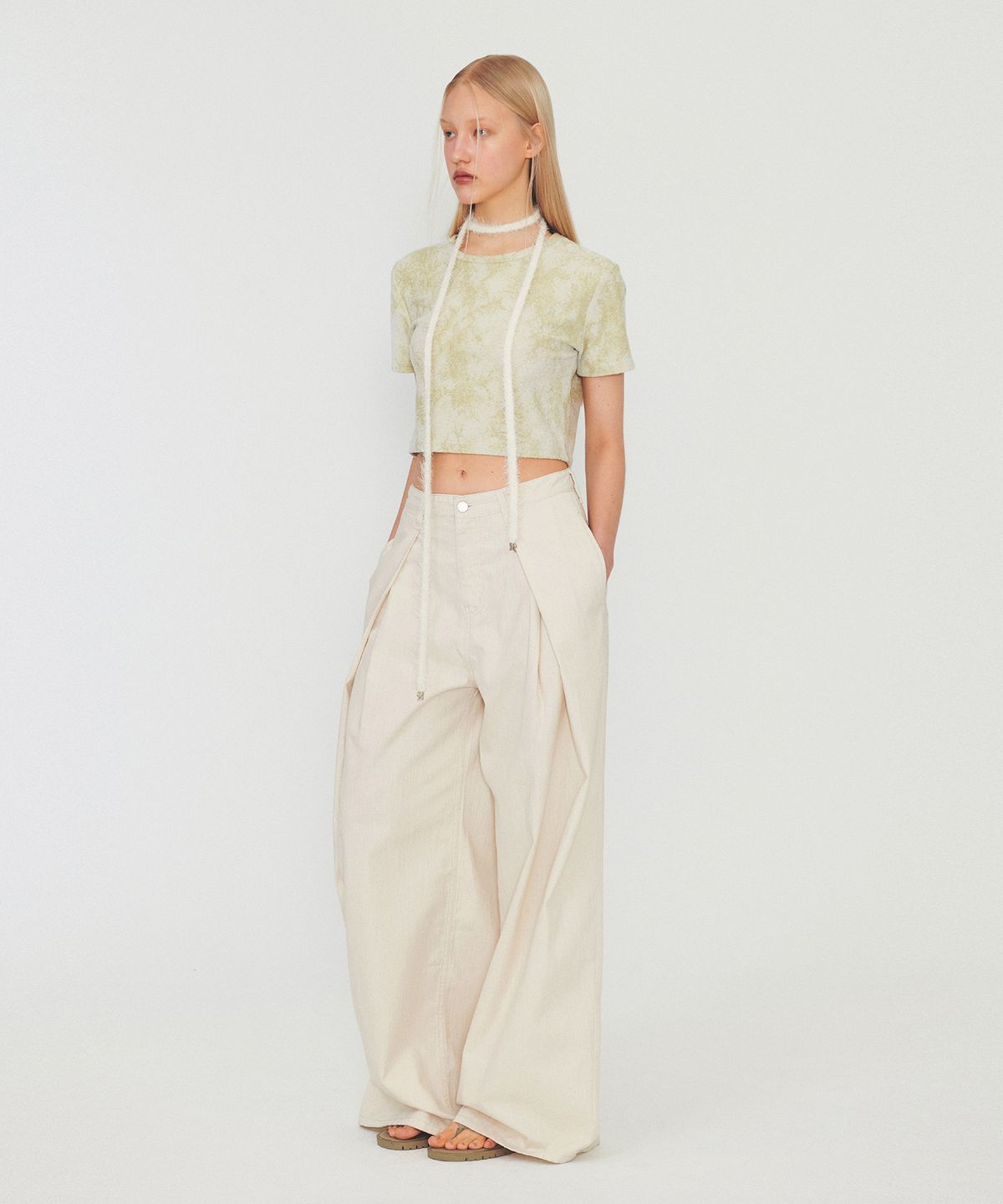 다이애그널(DIAGONAL) PRINTING TERRY TEE (olive)