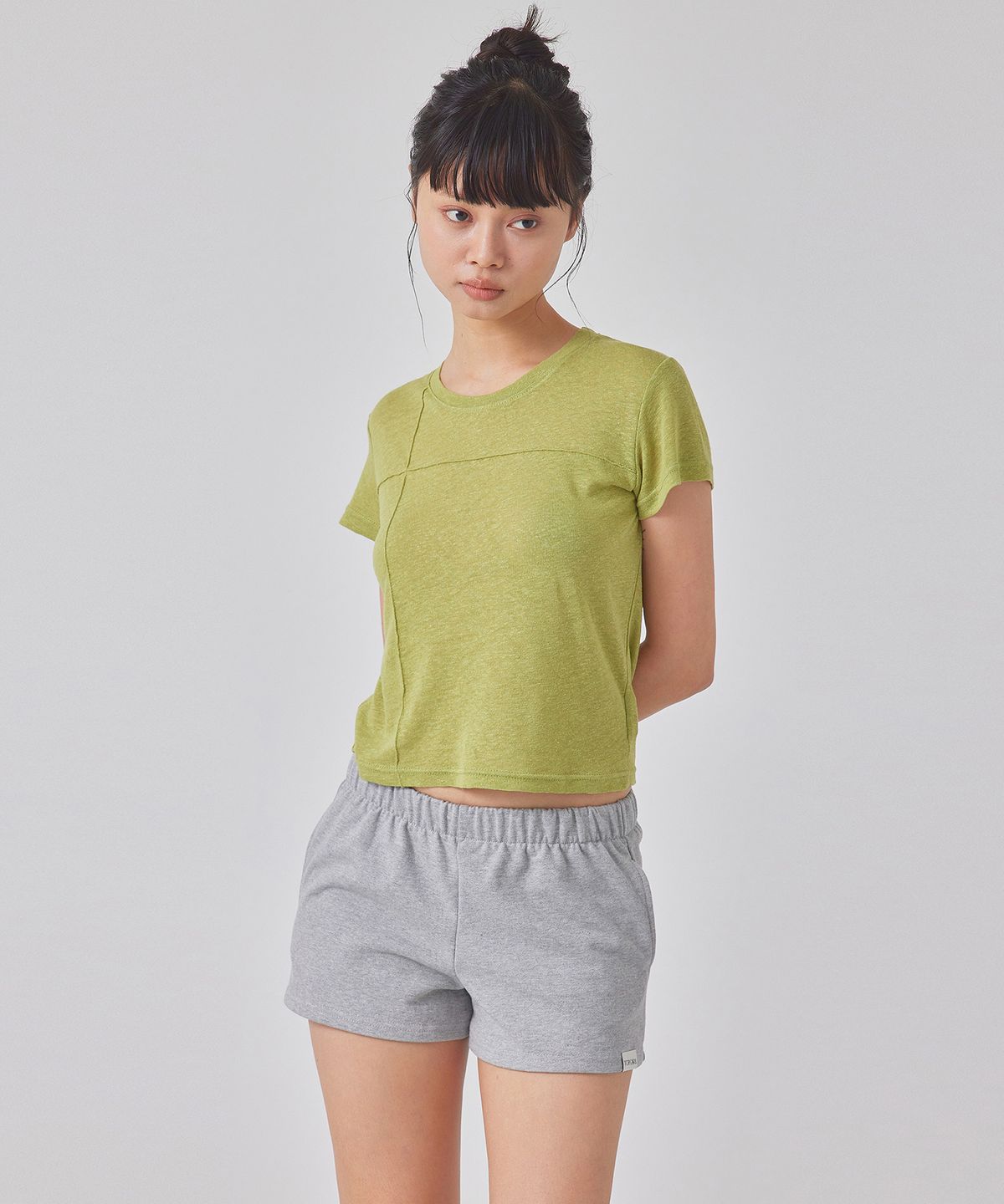 탑걸(TOPGIRL) T-SHAPED PINTUCK LINEN T-SHIRT_T416TP117