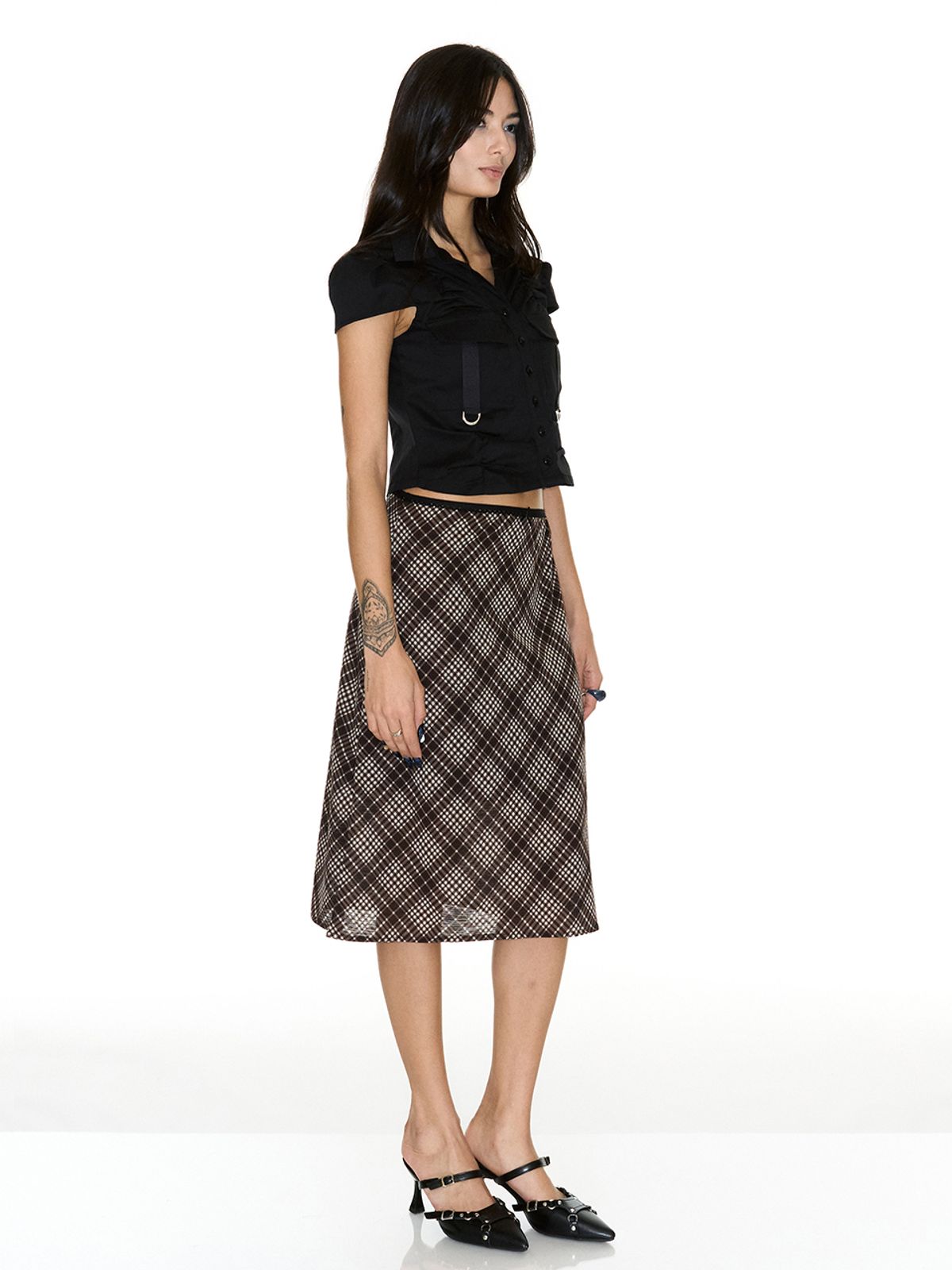 쎄쎄쎄(SETSETSET) CHECK MIDI SKIRT