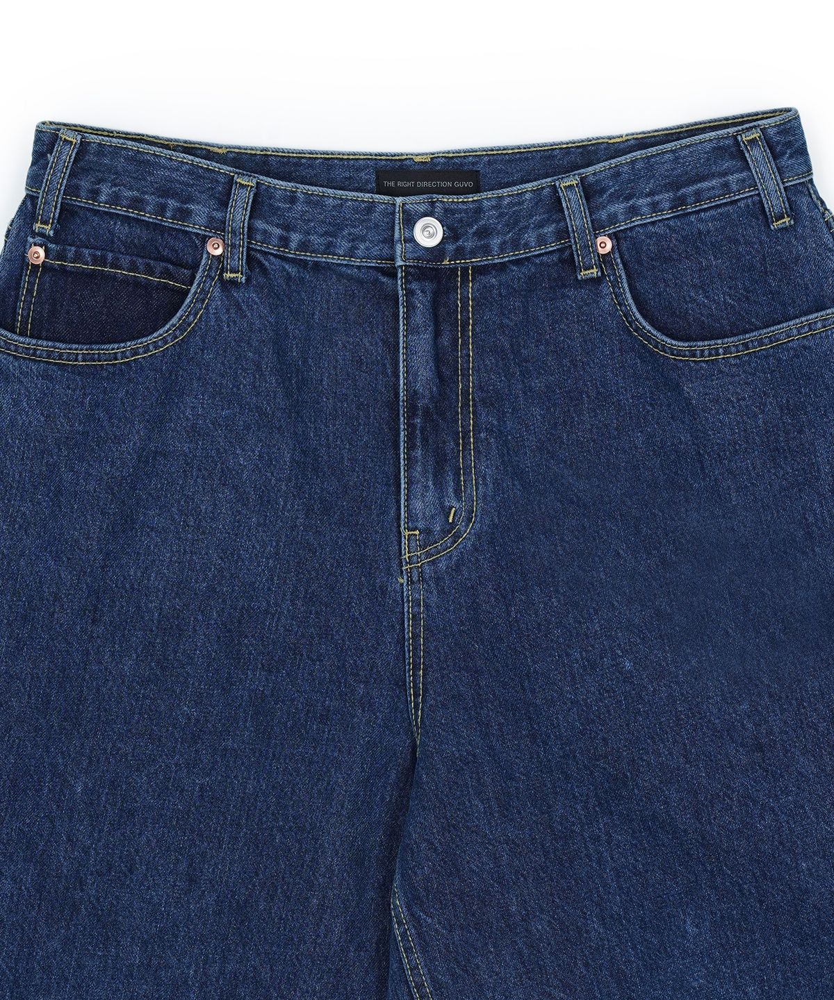 구보(GUVO) Washed denim shorts, washed-blue