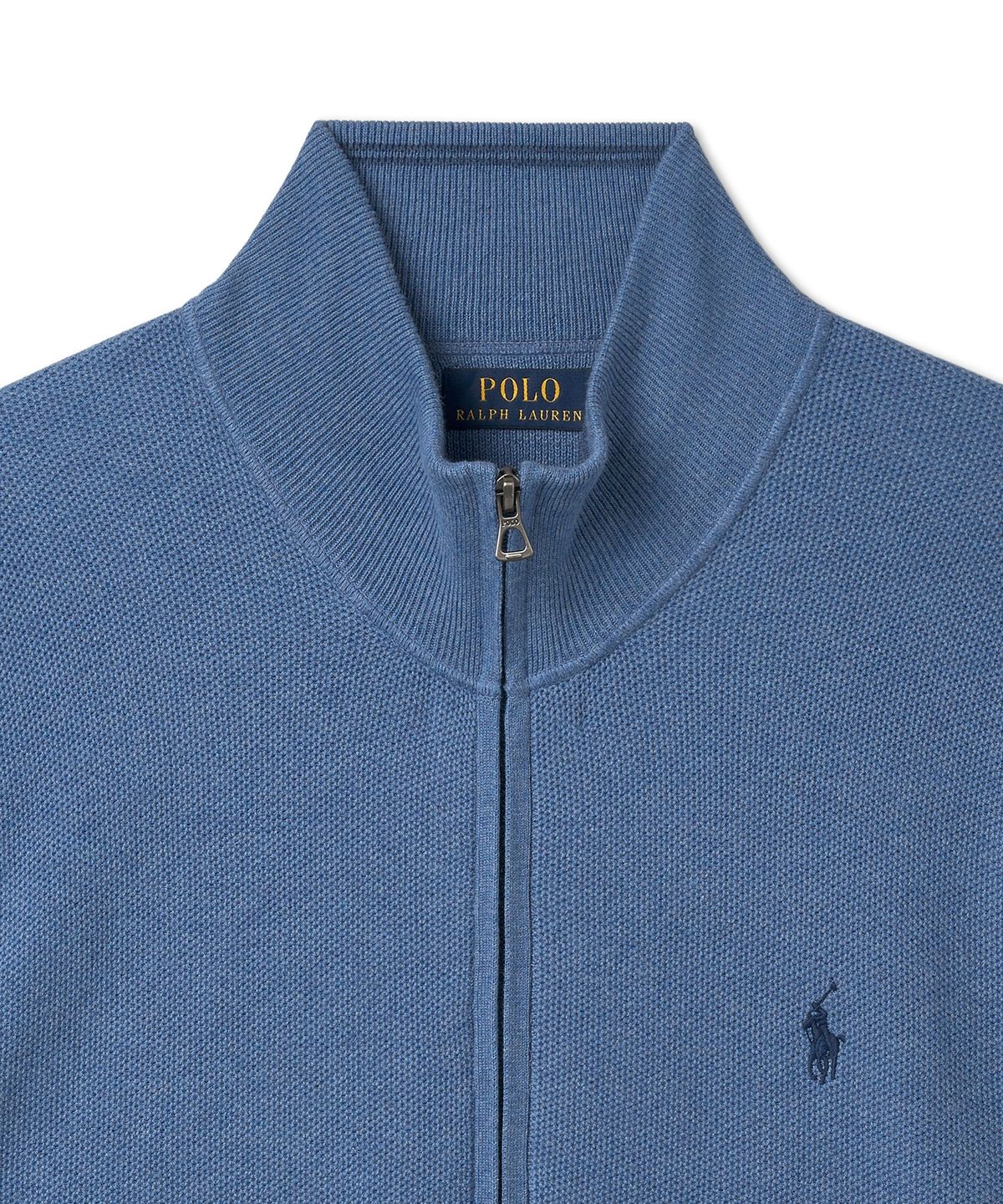 폴로 랄프 로렌(POLO RALPH LAUREN) 풀 지퍼 코튼 스웨터 - 블루