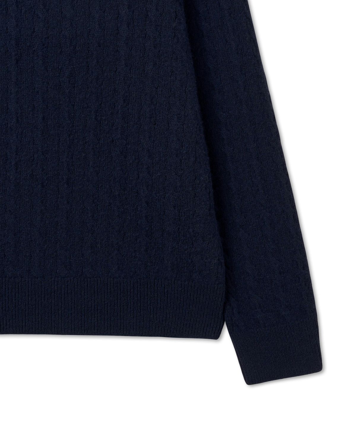 폴로 랄프 로렌(POLO RALPH LAUREN) 케이블 니트 울 코튼 지퍼 스웨터 - 블루