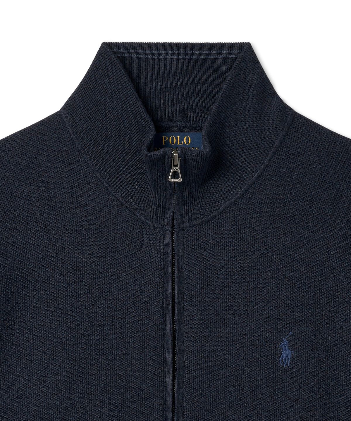 폴로 랄프 로렌(POLO RALPH LAUREN) 풀 지퍼 코튼 스웨터 - 네이비