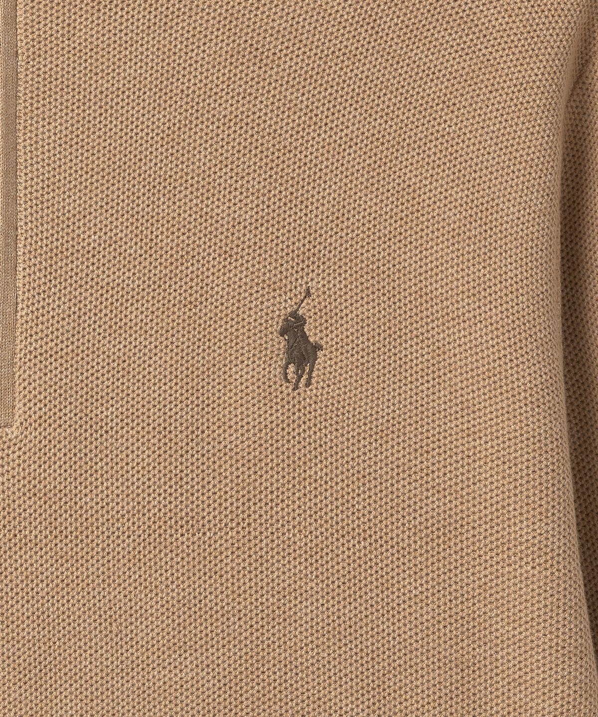 폴로 랄프 로렌(POLO RALPH LAUREN) 코튼 쿼터 지퍼 스웨터 - 브라운
