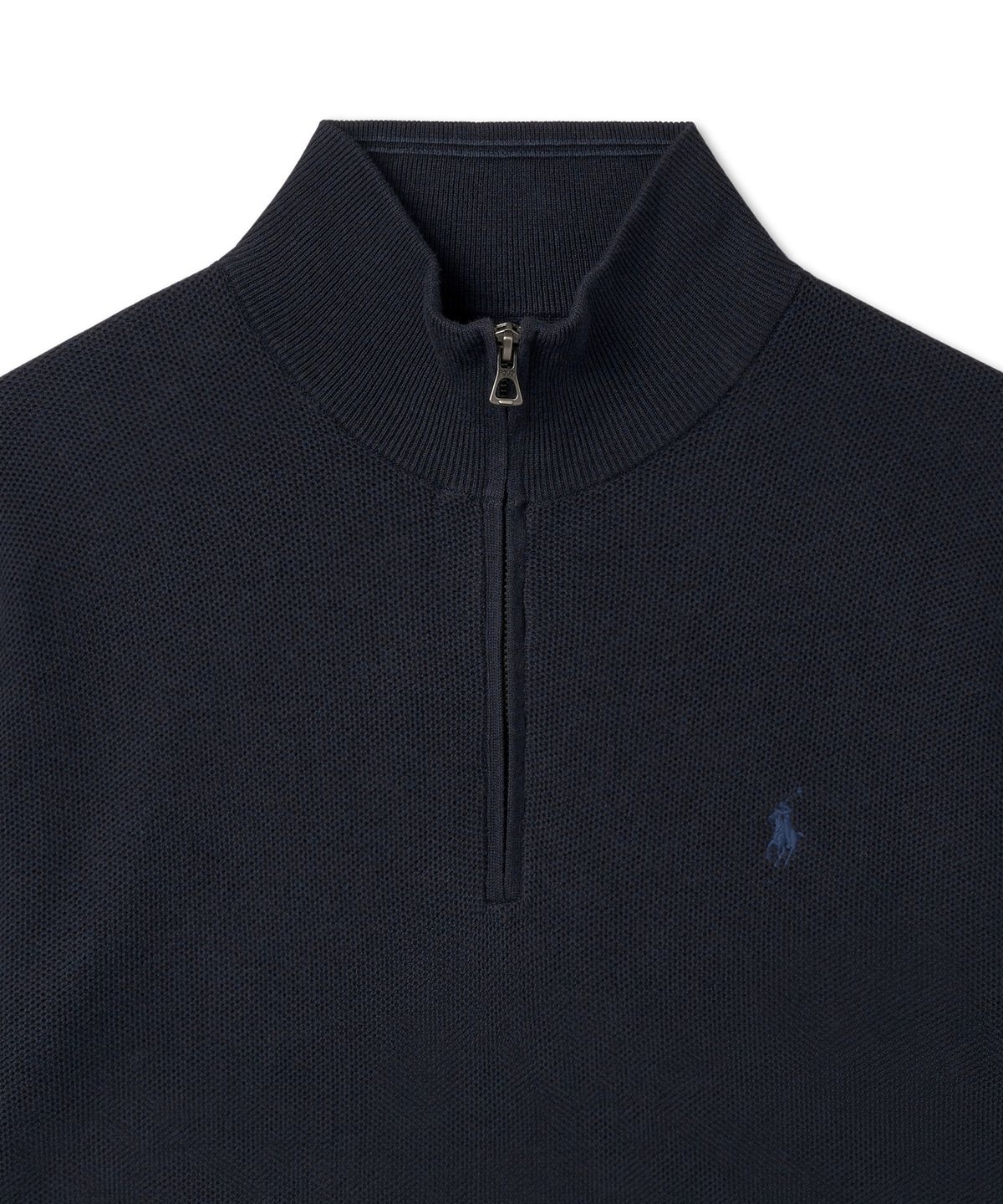 폴로 랄프 로렌(POLO RALPH LAUREN) 코튼 쿼터 지퍼 스웨터 - 네이비