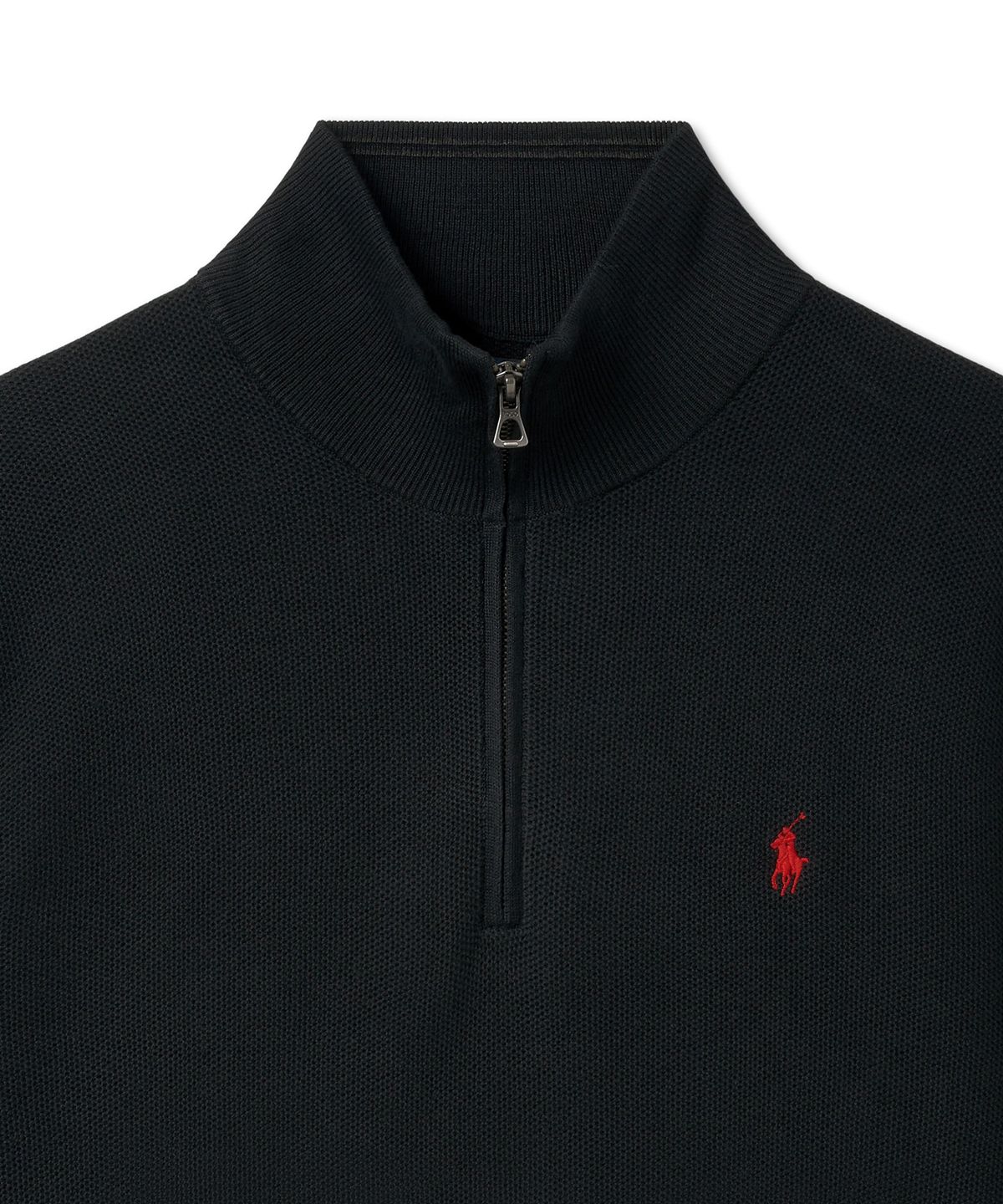 폴로 랄프 로렌(POLO RALPH LAUREN) 코튼 쿼터 지퍼 스웨터 - 블랙