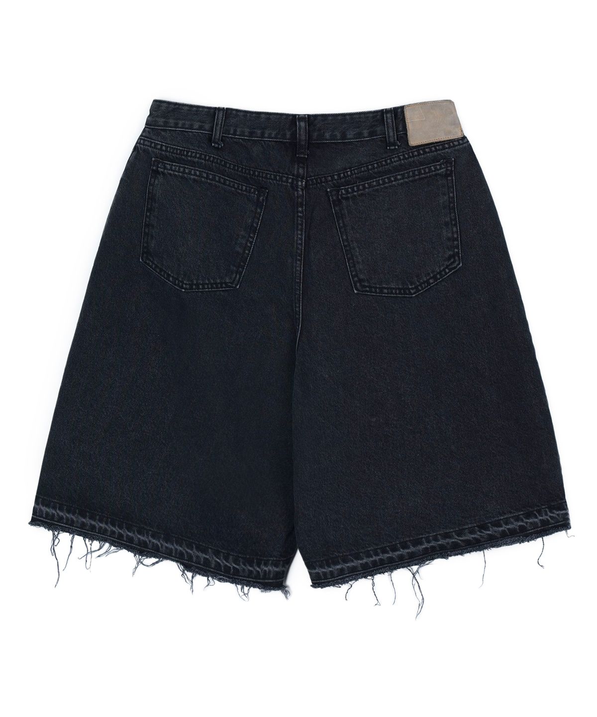 구보(GUVO) Washed denim shorts, black