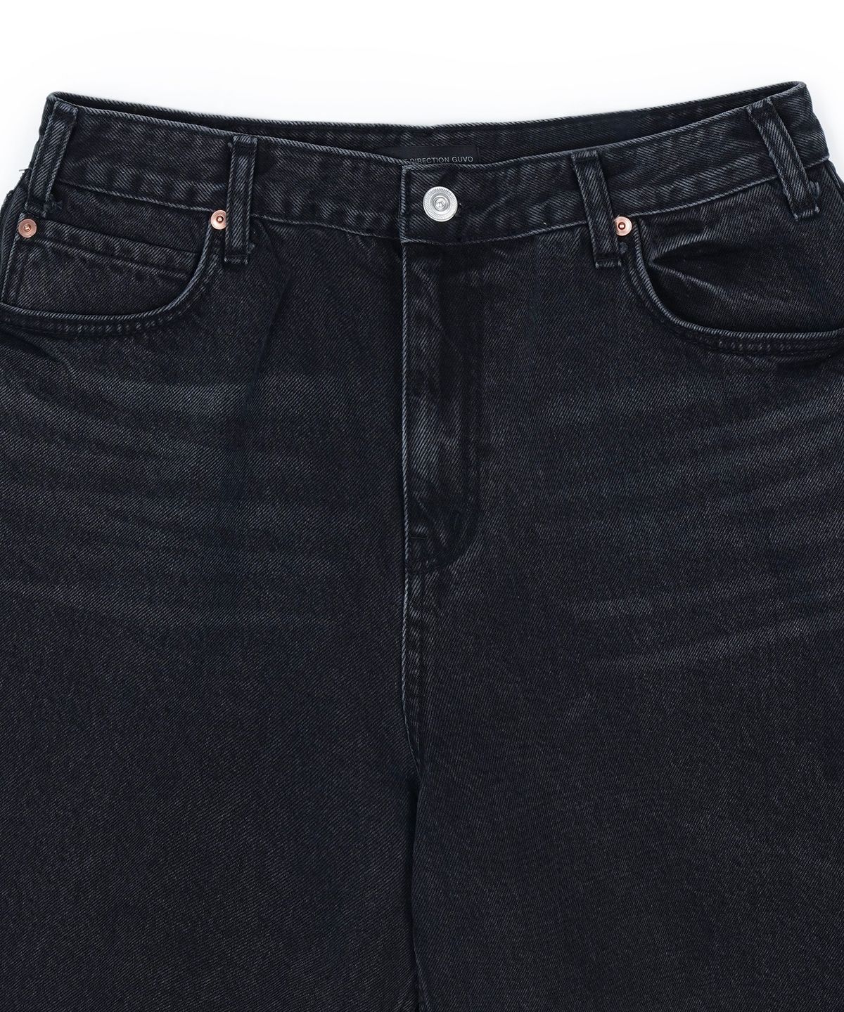 구보(GUVO) Washed denim shorts, black