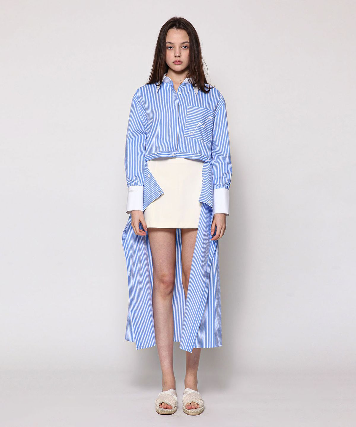 세컨드 아르무아(02ARMOIRE) Lina Shirts _ Blue Stripe