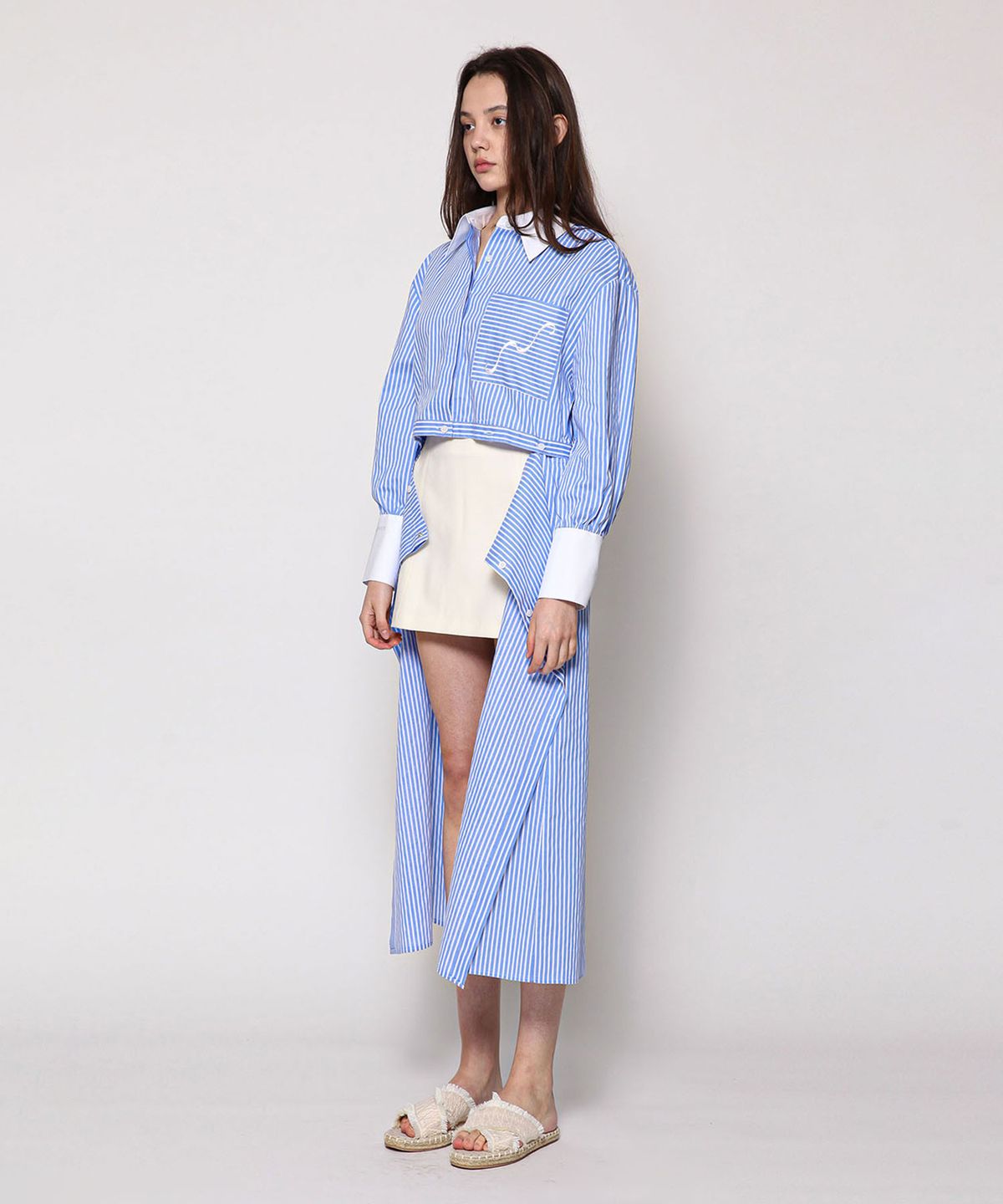 세컨드 아르무아(02ARMOIRE) Lina Shirts _ Blue Stripe